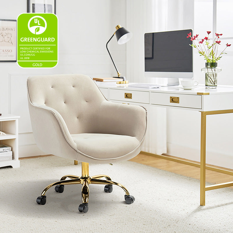 Premium Jovida Velvet Tufted Office Chair - Ergonomic Executive Desk Chair with Adjustable Height for Home & Office Workspaces - Perfect for Work, Study, and Gaming