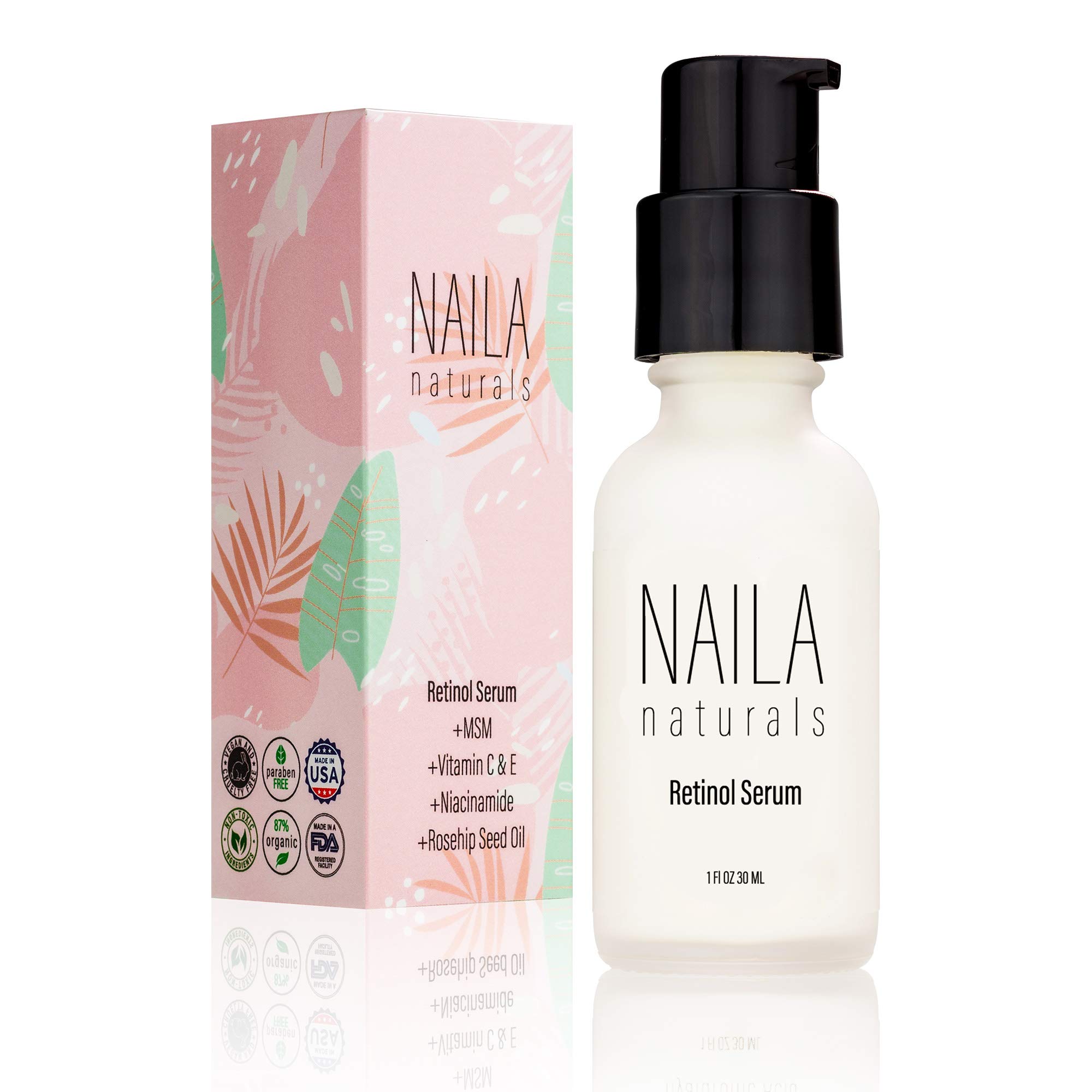 Organic Retinol Serum for Face - Hydrating Anti-Aging & Firming Facial Treatment with Collagen | Gentle Retinol Skincare for Wrinkles & Fine Lines | Made in USA | Perfect for Night Routine & Mature Skin Care