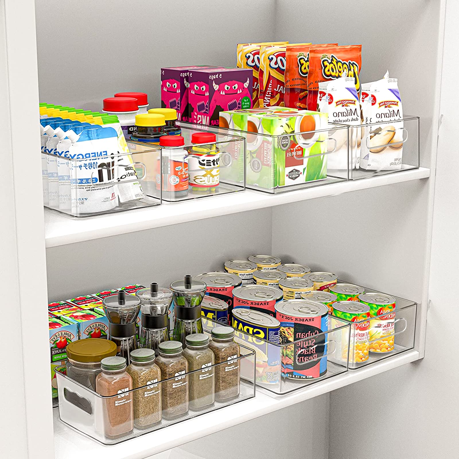 Changshengda Fridge Storage Organizers - 9 Pack (3 Sizes) for Refrigerator, Freezer, Pantry, Cabinet & Drawer | Space Saving Kitchen Organization for Food Storage & Meal Prep