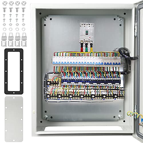 Supllueer 16x12x8 Inch NEMA Rated IP66 Waterproof Steel Electrical Enclosure Box - Dustproof & Weatherproof Outdoor/Indoor Junction Box with Mounting Plate & Swappable Left/Right Hinges - Ideal for Industrial Wiring, Outdoor Lighting & Electrical Equipment Protection