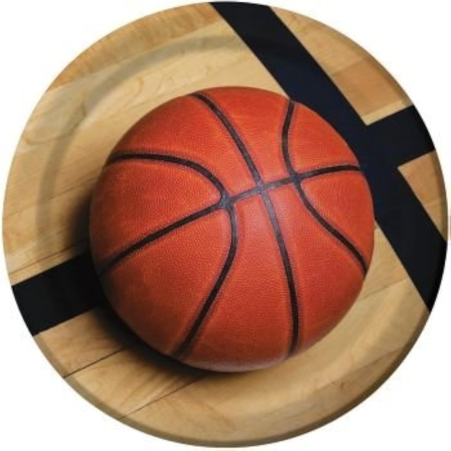 Creative Converting Sports Fanatic Basketball 9-inch Paper Plates - Perfect for Game Day Parties, BBQs, and Sports Themed Events