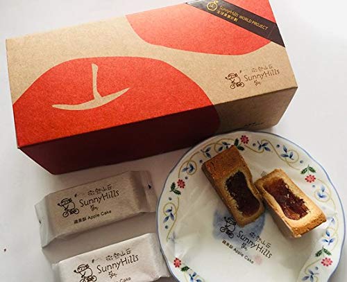 SunnyHills Taiwanese Apple Cake Pastry Gift Box - 10 Piece Seasonal Assortment with Premium Tea & Reusable Tote Bag | Authentic Taiwan Dessert for Holidays, Gifting & Afternoon Tea