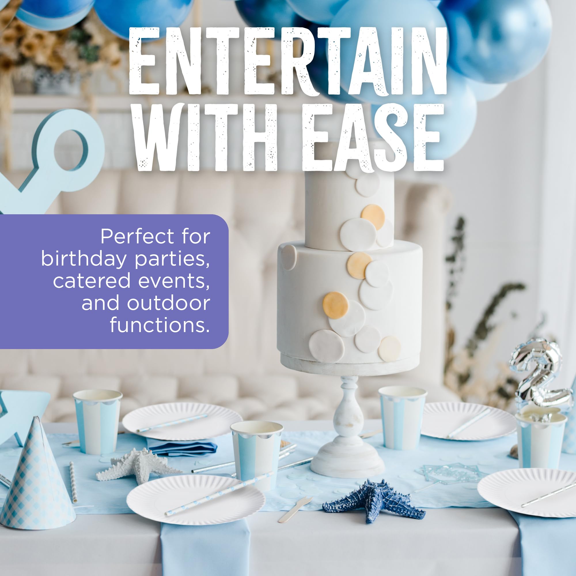 9 Inch White Uncoated Disposable Paper Plates - 100 Pack | Microwave Safe & Eco-Friendly Party Plates for Dinner, Picnic, BBQ, Events & Crafts | Bulk Paper Plates for Everyday Use & Entertaining