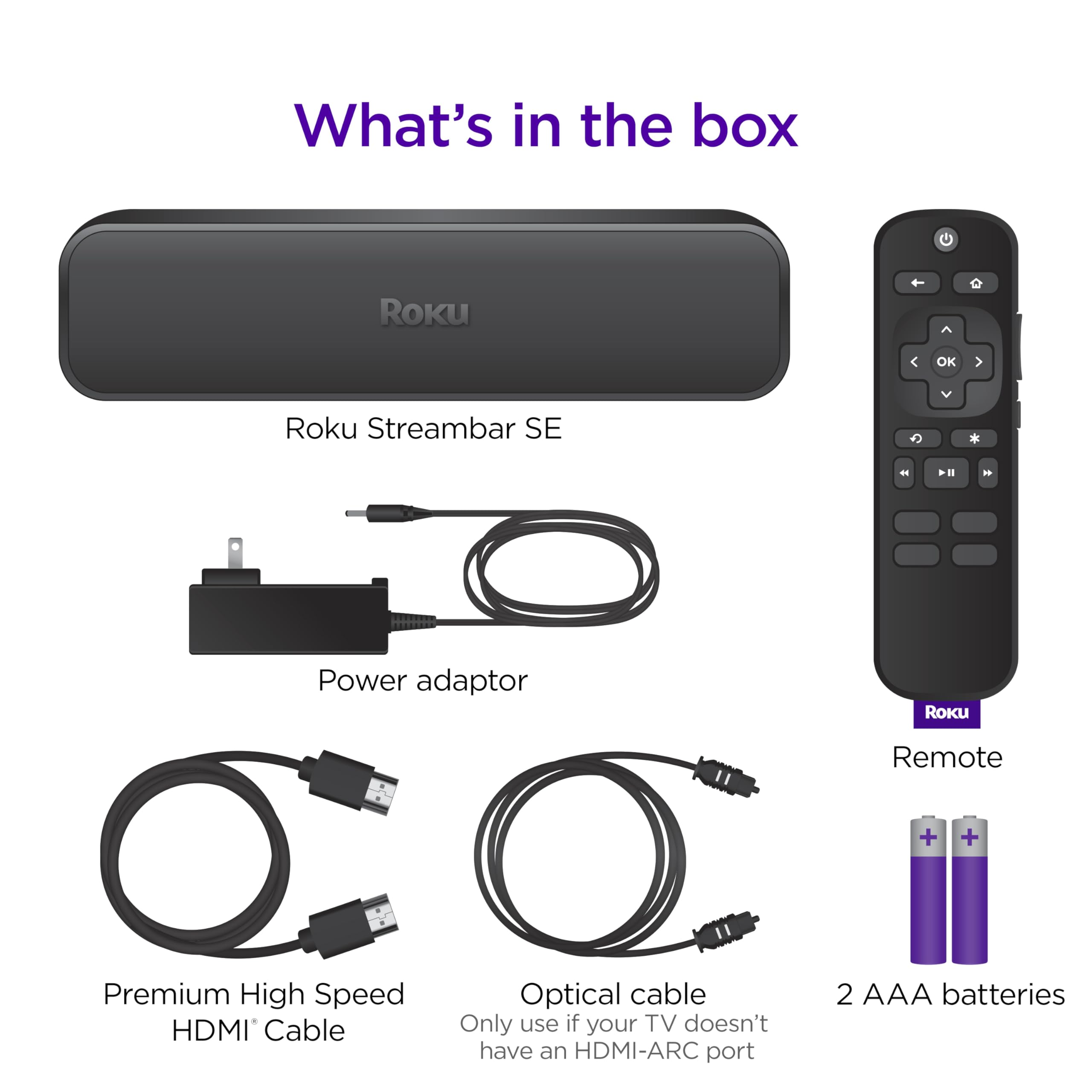 Roku Streambar SE - 2-in-1 TV Soundbar with Built-in 4K/HD/HDR Streaming | Premium Audio & Enhanced Speech Clarity for Clear Dialogue | Easy Setup | Perfect for Home Theater & Movie Nights