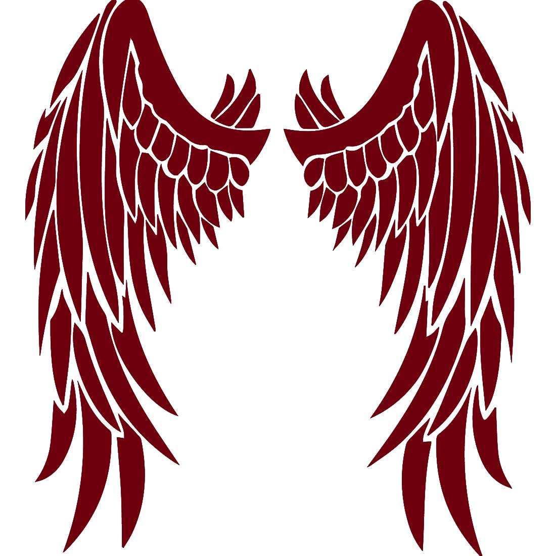 Premium Waterproof Vinyl Decal Stickers (Set of 2) - Saint Wings Lovely Burgundy Design for Laptop, Phone, Helmet, Car, Window, Bumper, Mug, Cup, Door & Wall - Perfect for Personalizing Devices and Home Decor