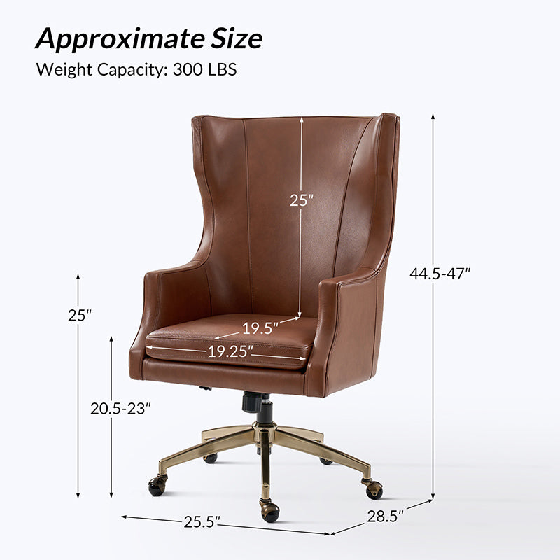 Premium Elodio Office Chairs with Genuine Leather - Ergonomic Executive Desk Chair for Home & Business Workspaces