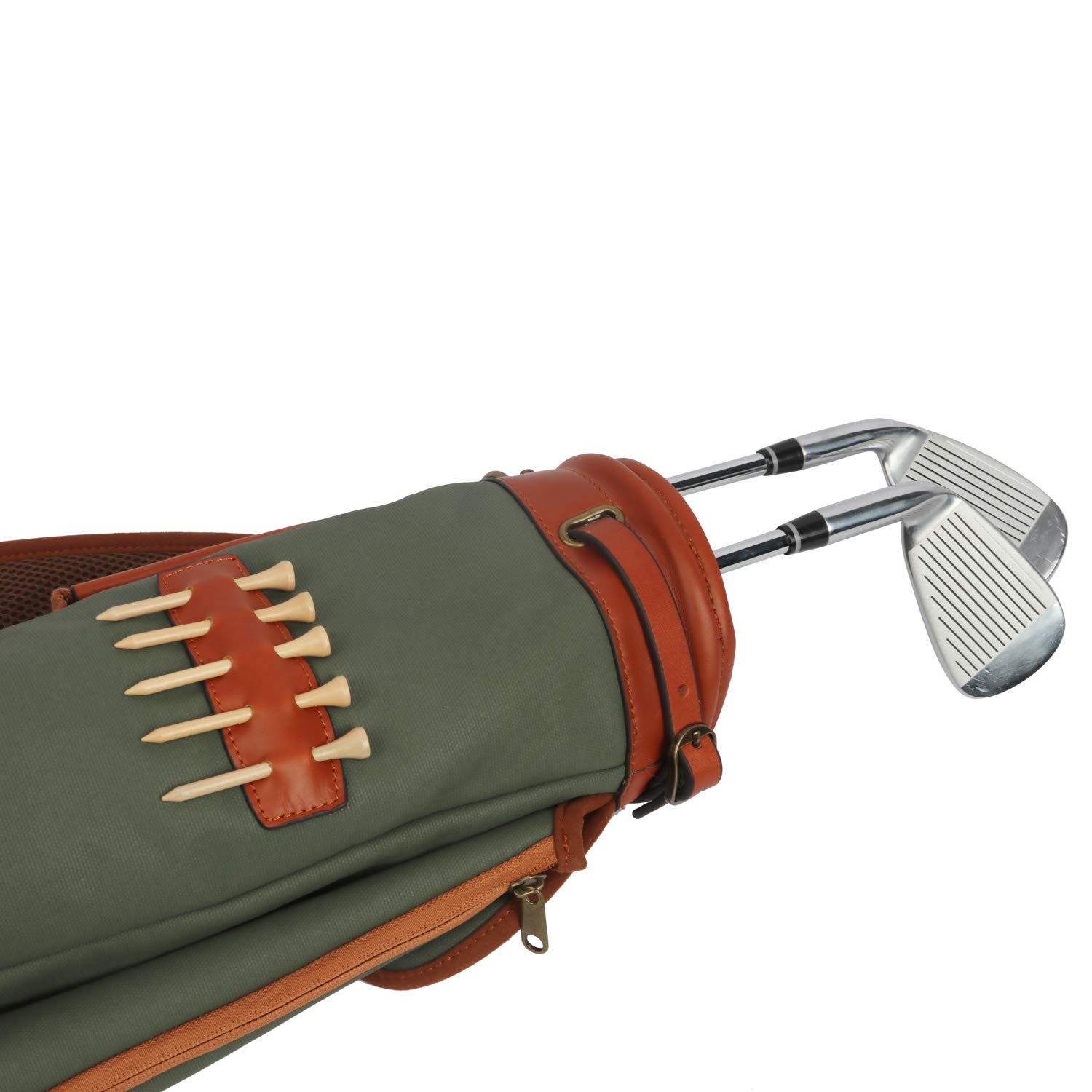 Vintage Golf Club Carry Bag - Durable Canvas & Leather Travel Case for Golf Clubs - Perfect for Golf Tournaments, Travel, and Practice Sessions