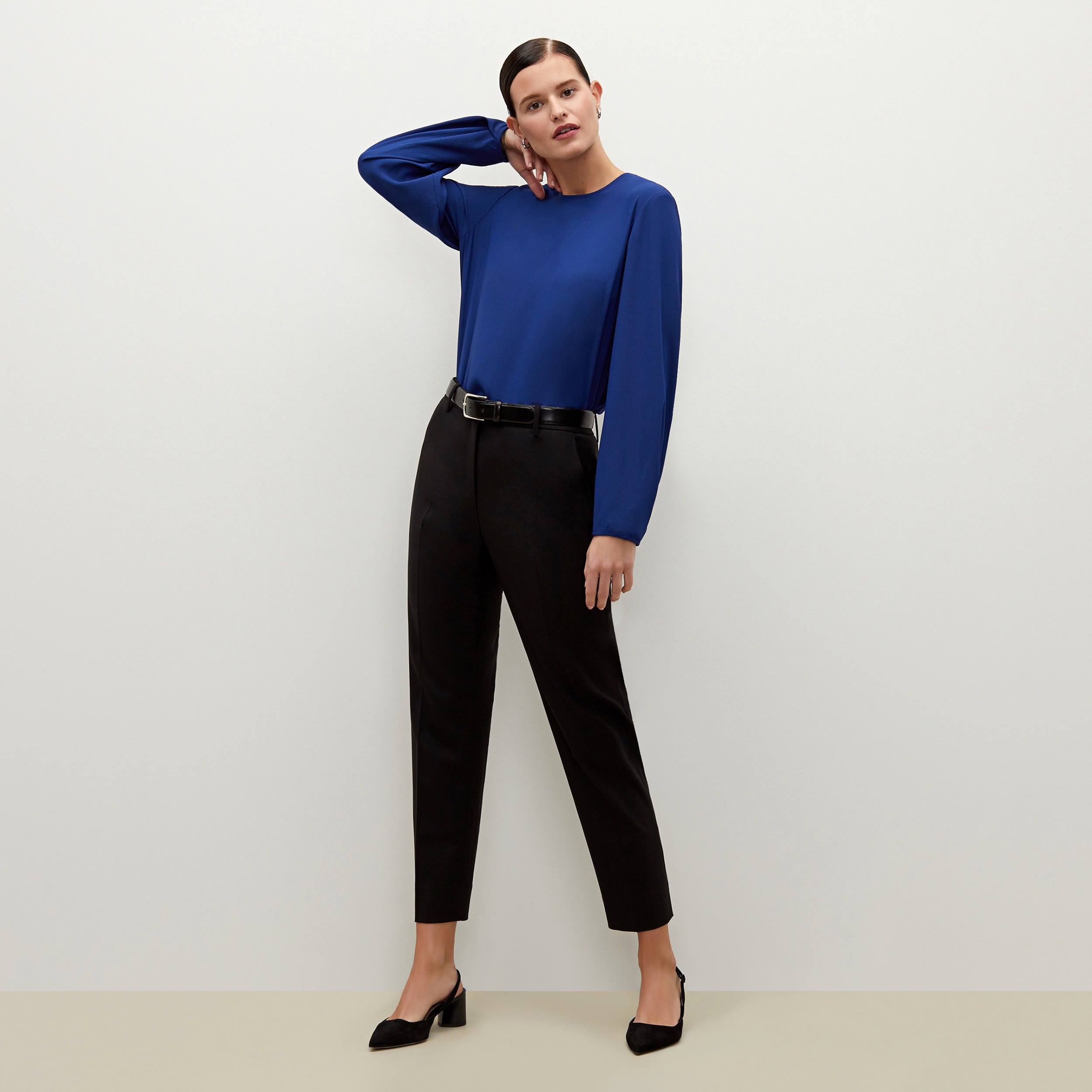 Mejia Washable Wool Twill Pants for Men & Women - Classic Black Trousers for Office, Travel & Casual Wear