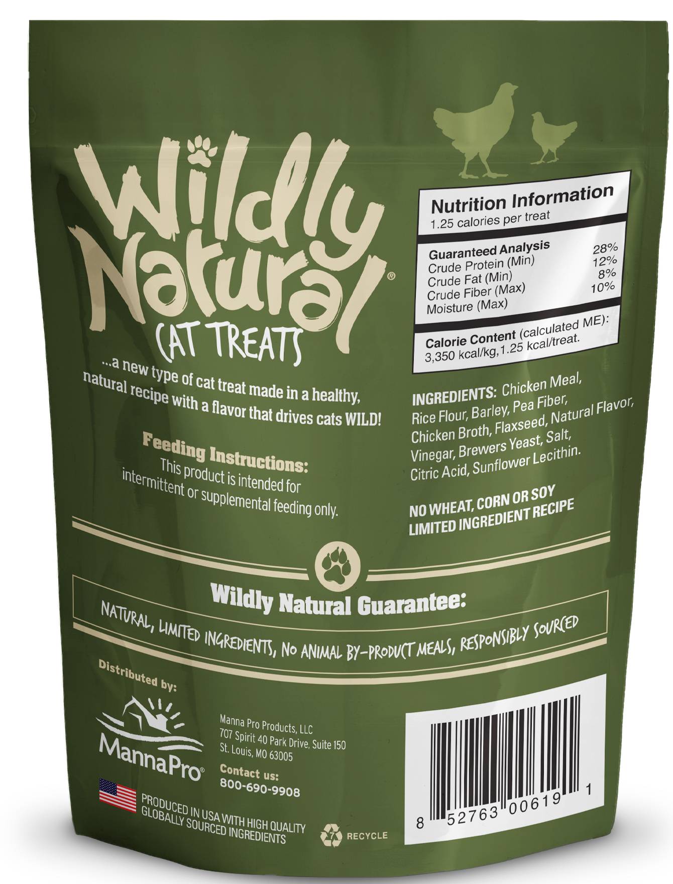 Fruitables Wildly Natural Chicken Cat Treats 2.5oz - Grain Free, Healthy Snacks for Cats - Perfect for Training & Rewarding Indoor & Outdoor Cats