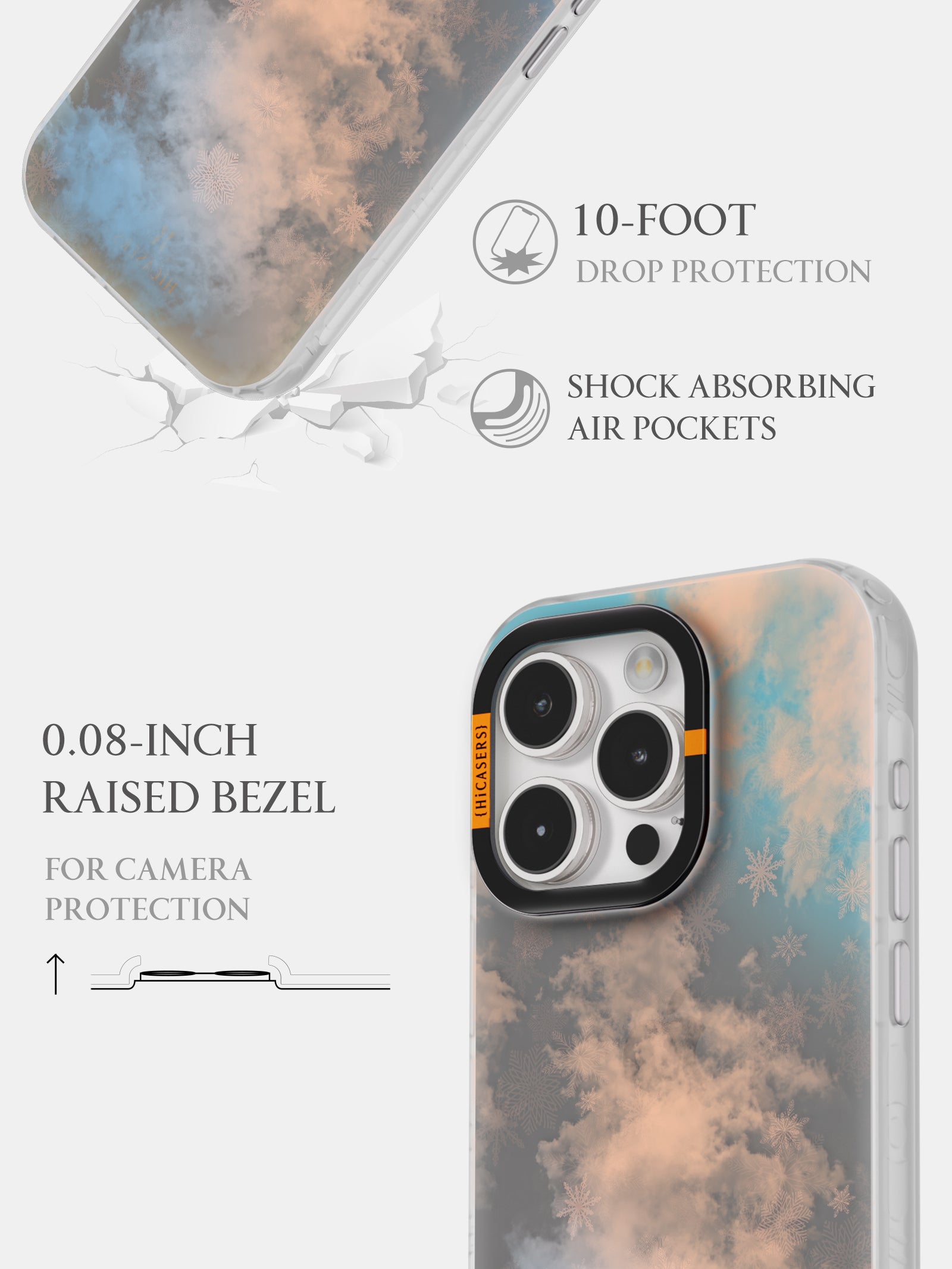 Iridescent Foggy Christmas Tree Phone Case - Grey | Holiday Gift & Winter Themed Protective Cover for iPhone & Samsung