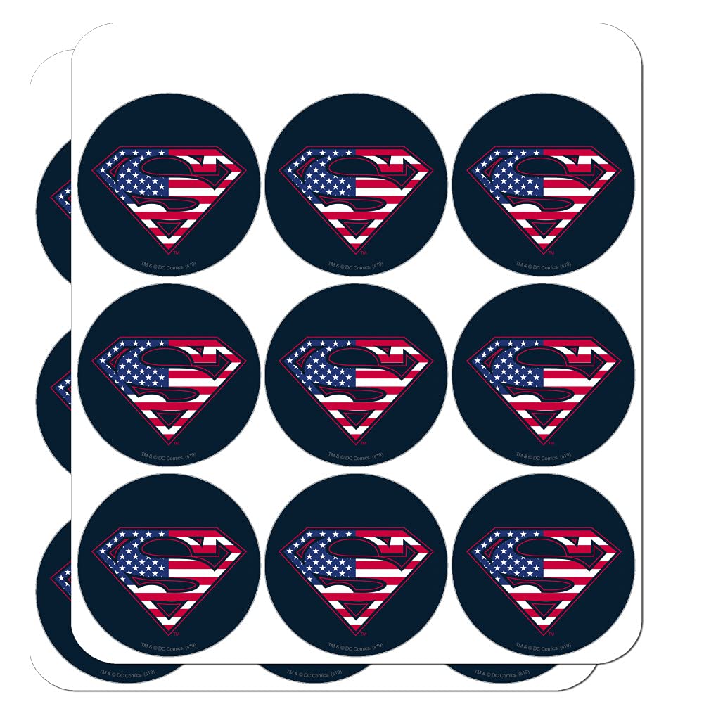 Superman USA American Flag Shield Logo Planner Stickers - Patriotic Scrapbooking & Crafting Decals for Bullet Journals, Calendars, DIY Projects