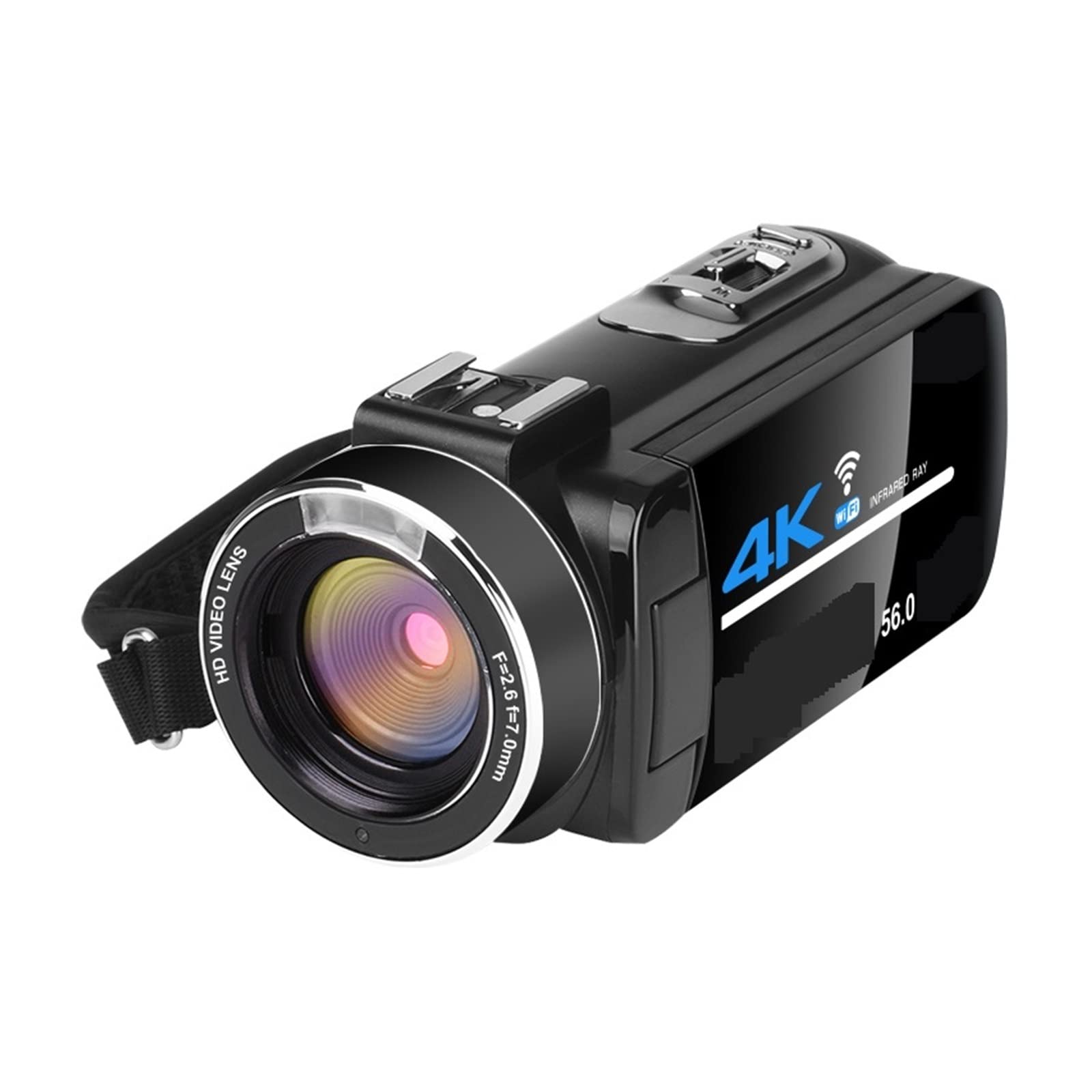 4K Ultra HD Camcorder - 56MP Wide Angle Video Camera for Vlogging & Streaming