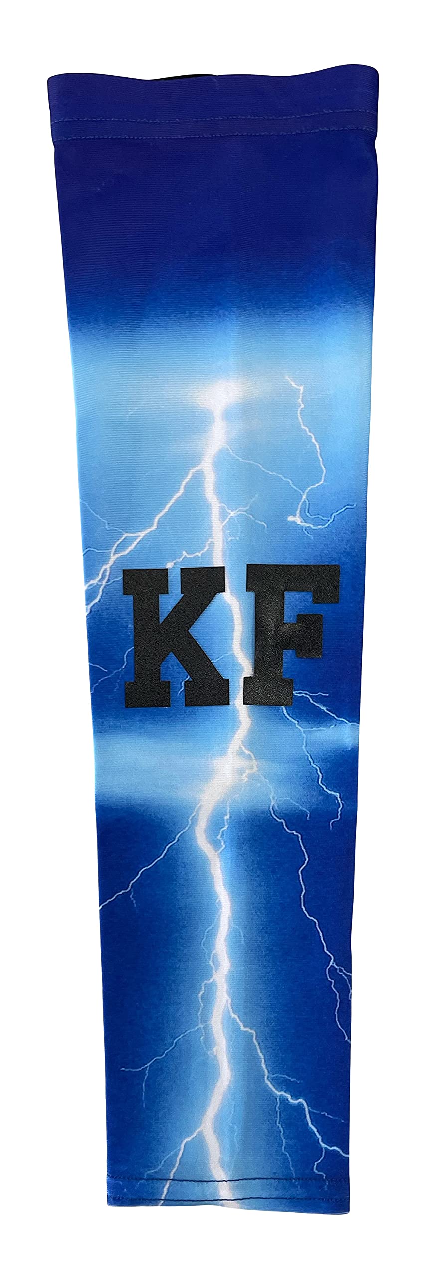 Custom Pick Your Number or Letters Moisture-Wicking Sports Compression Arm Sleeves - Thunder/Lightning Storm Design for Basketball, Running & Outdoor Activities