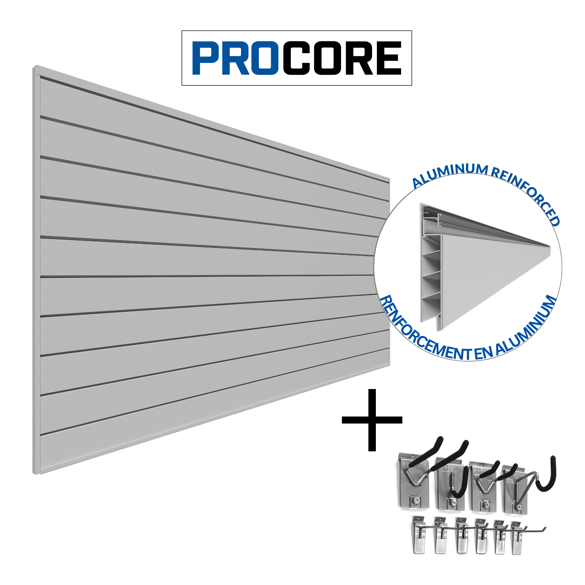 PROCORE Slatwall Mini Bundle - Retail Display Shelving System for Stores & Boutiques - Perfect for Organizing and Showcasing Products in Small Spaces