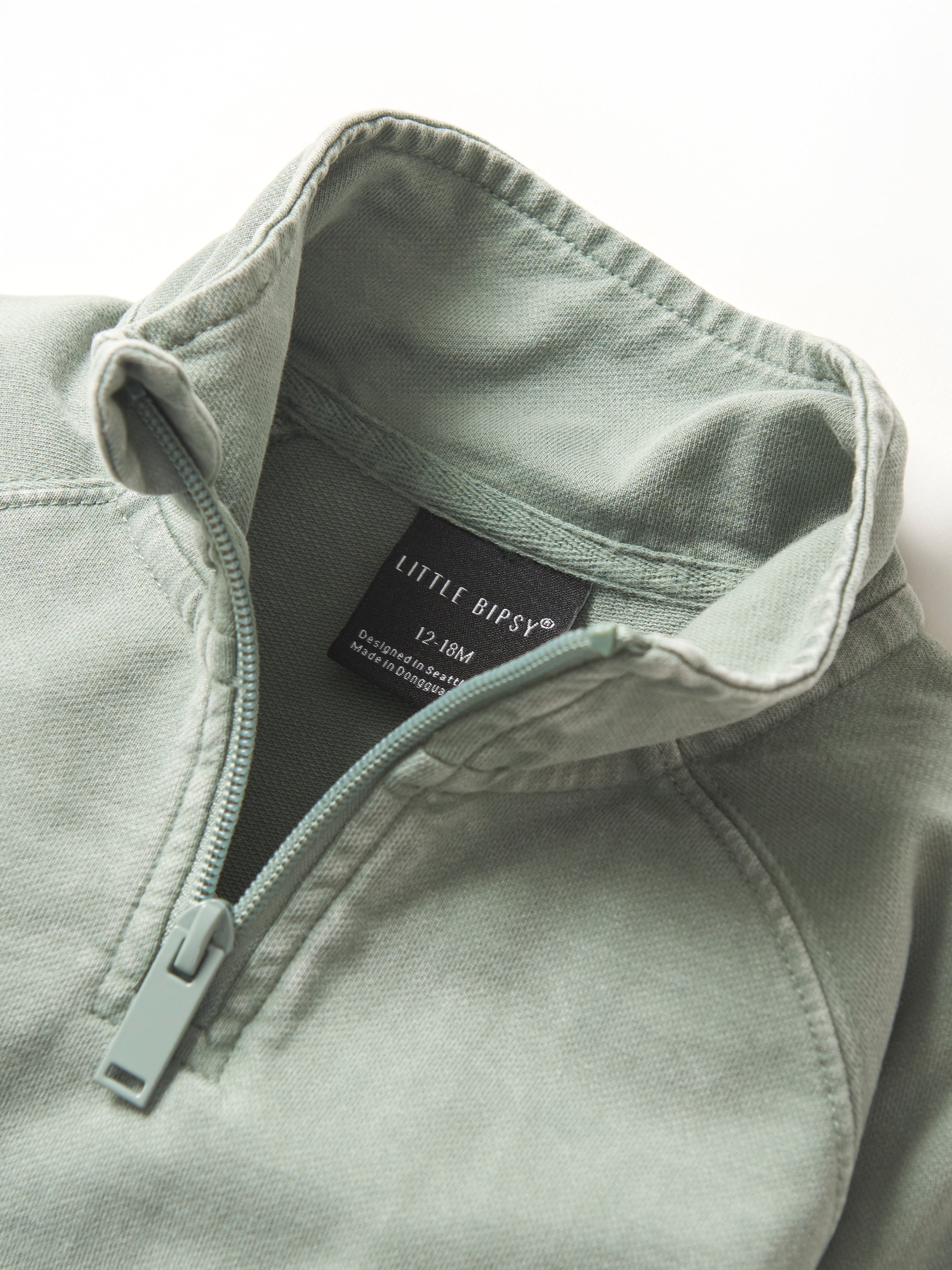 Men's Quarter Zip Pullover Sweatshirt - Soft & Comfortable Basil Wash Fleece for Casual Wear & Outdoor Activities