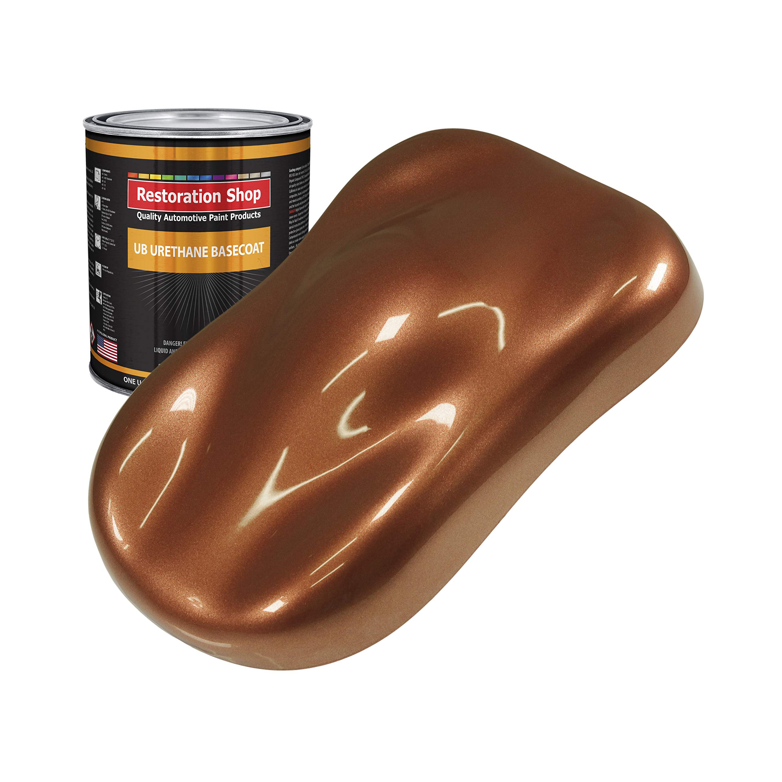 Restoration Shop - Firemist Copper Urethane Basecoat Auto Paint (1 Quart) - High Gloss Professional Automotive Refinish Coating for Cars & Trucks - Perfect for Classic Car Restoration & Custom Paint Jobs