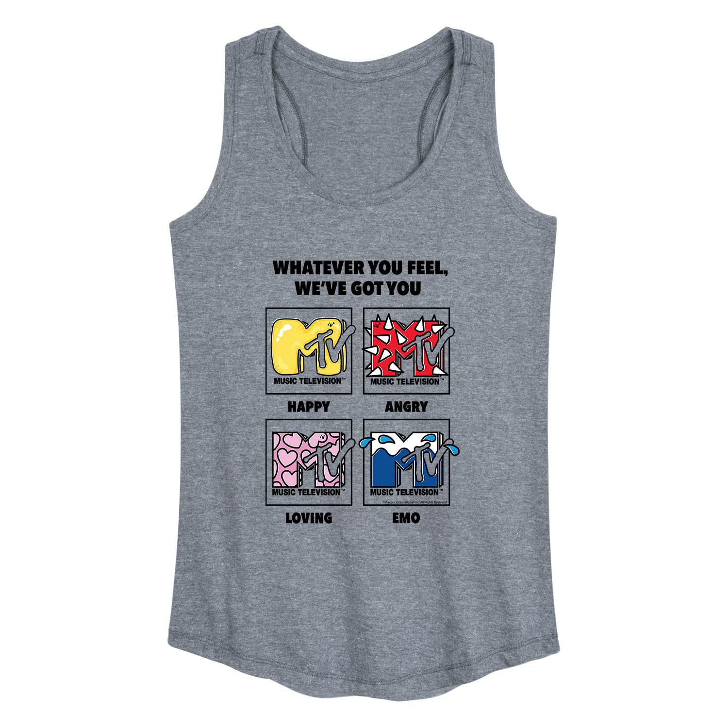HYBRID APPAREL Women's Racerback Tank Top with MTV Logo - Soft Breathable Workout Top for Gym, Yoga & Casual Wear
