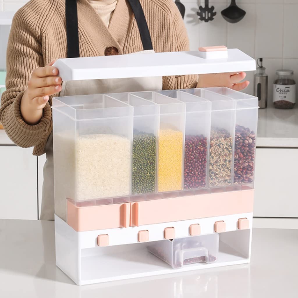 Automatic Food Dispenser for Cereal, Oatmeal & Dried Fruits - Free Moving Dispensing Cups with Large Storage Capacity | Perfect for Kitchen, Pantry Organization & Quick Breakfast Serving
