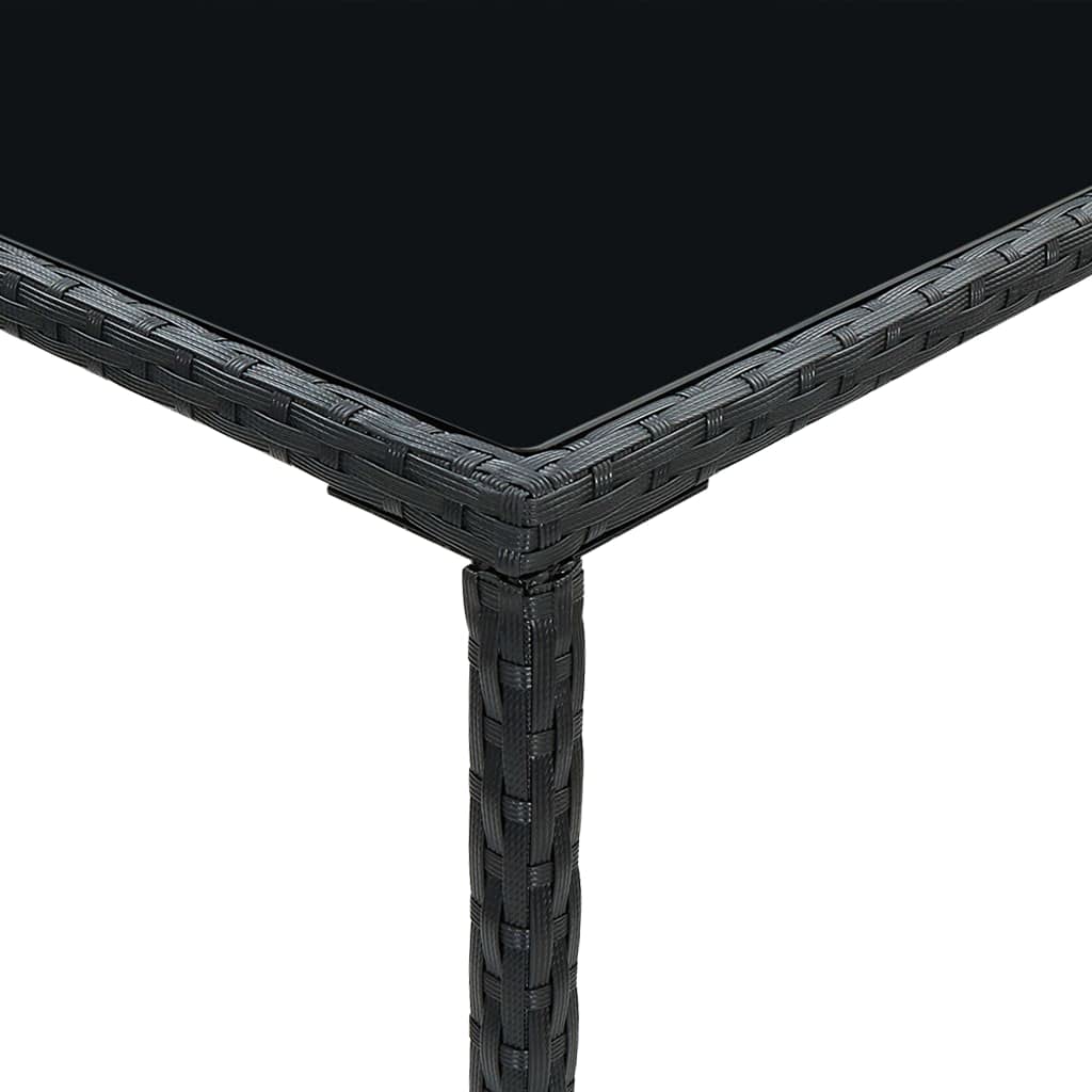 Outdoor Patio Dining Table Set - Rectangle Bistro Table with Tempered Glass Top & Steel Frame - Coffee Table, Console Table for Garden, Lawn, Backyard - Perfect for Picnics, BBQs, and Outdoor Entertaining