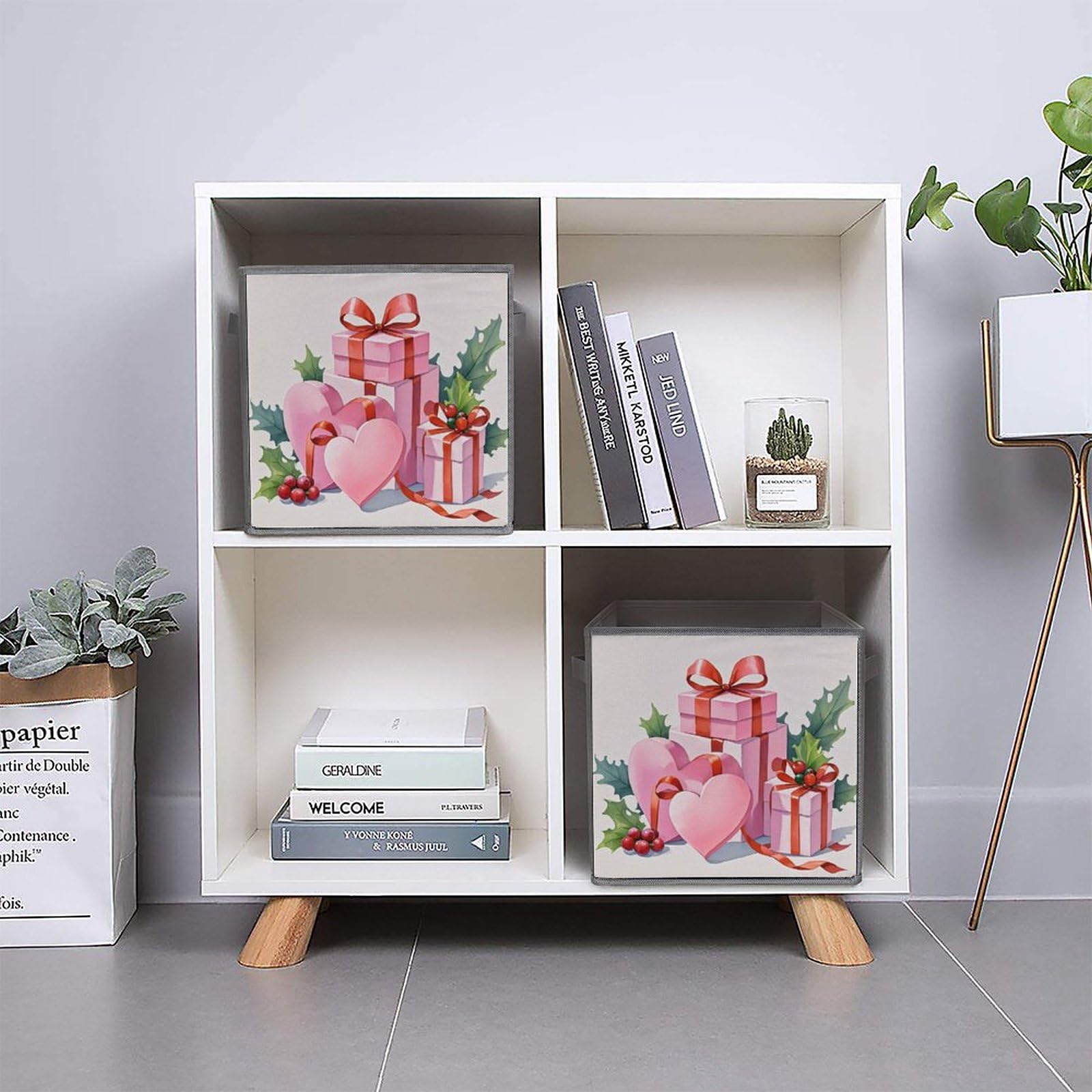 6-Piece Foldable Storage Bins with Handles - Large Capacity Printed Storage Boxes & Organizer Cubes for Playroom, Office, Home | Perfect for Toys, Books, Clothes & Home Organization