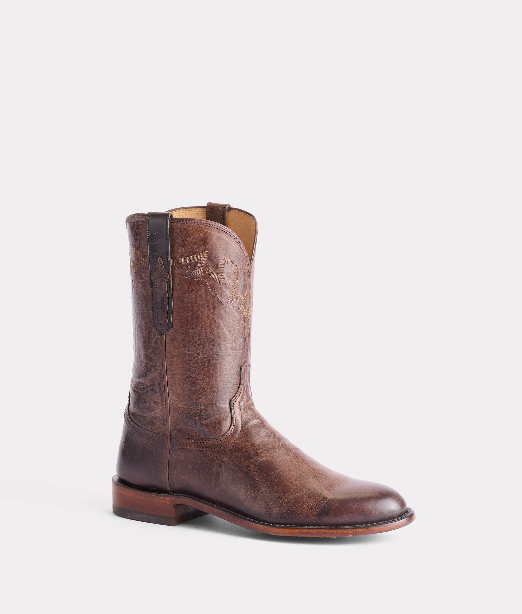 Sunset Roper Chocolate Brown Cowboy Boots for Men - Western Style Leather Boots for Riding, Country Fashion & Outdoor Activities
