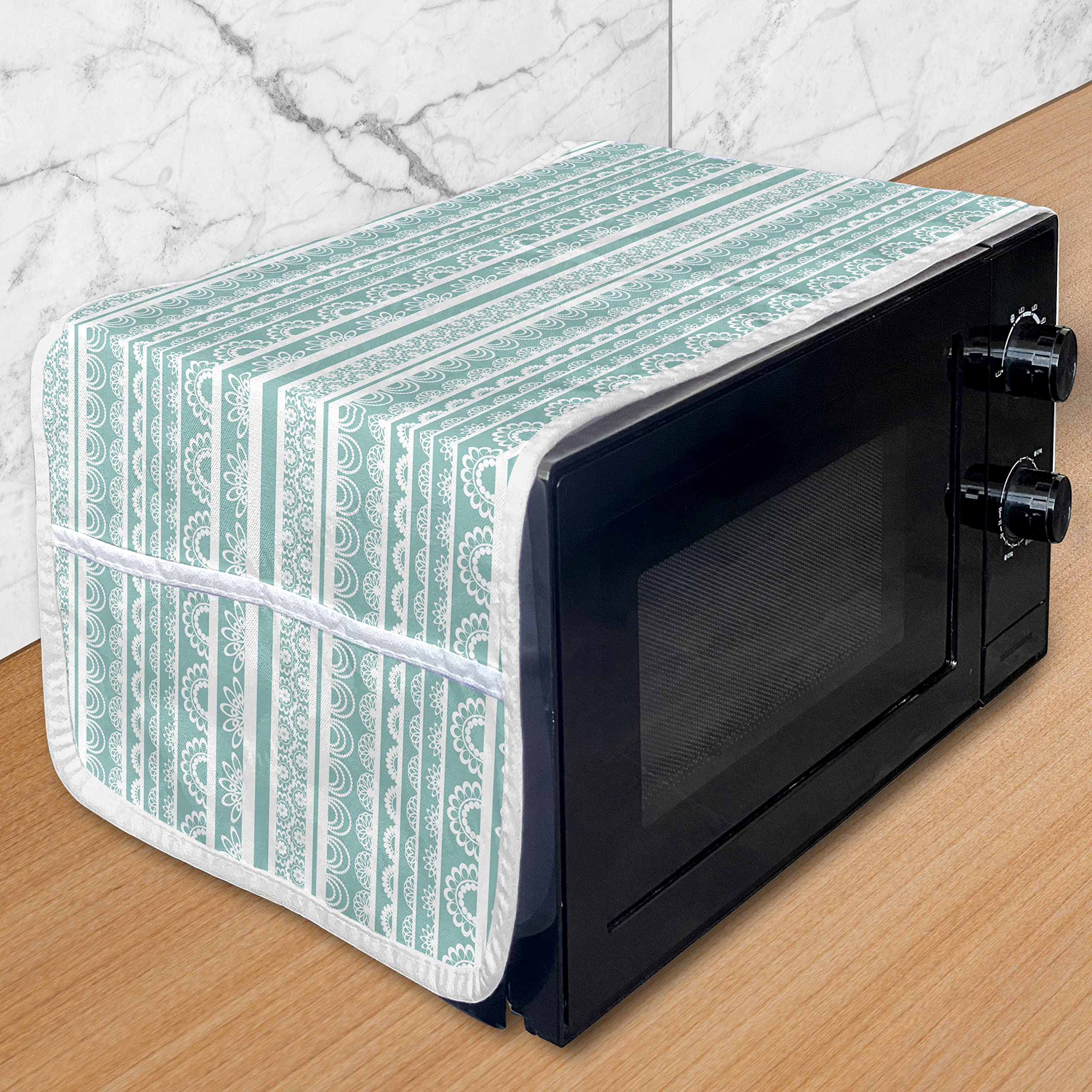 Ambesonne Abstract Microwave Cover - Waterproof Kitchen Organizer with Pockets, 36