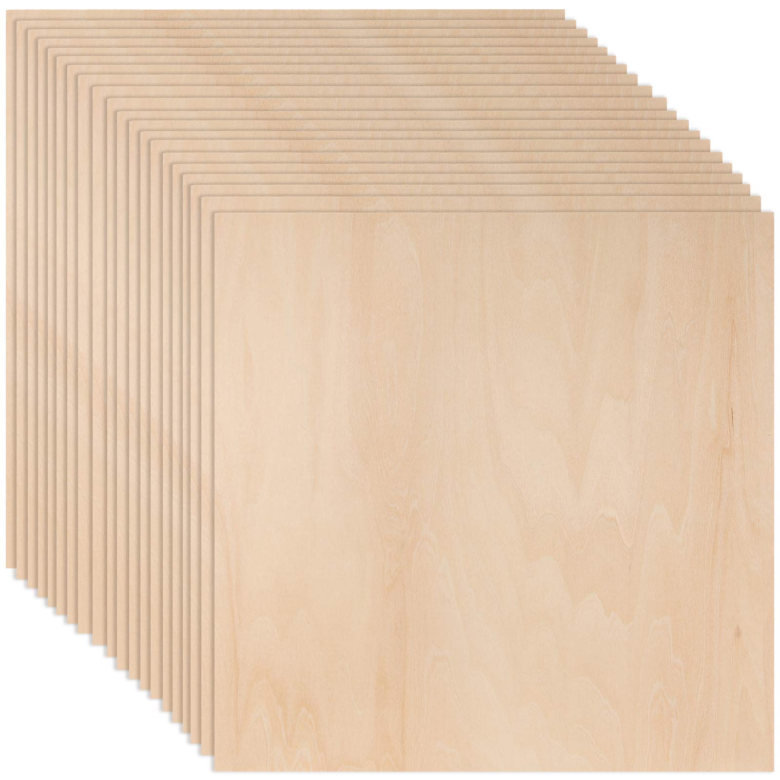 20 Pack 10x10x0.12 Inch Unfinished Basswood Sheets for Cricut Maker - Perfect for DIY Crafts, Laser Cutting, Wood Burning, and Model Building Projects