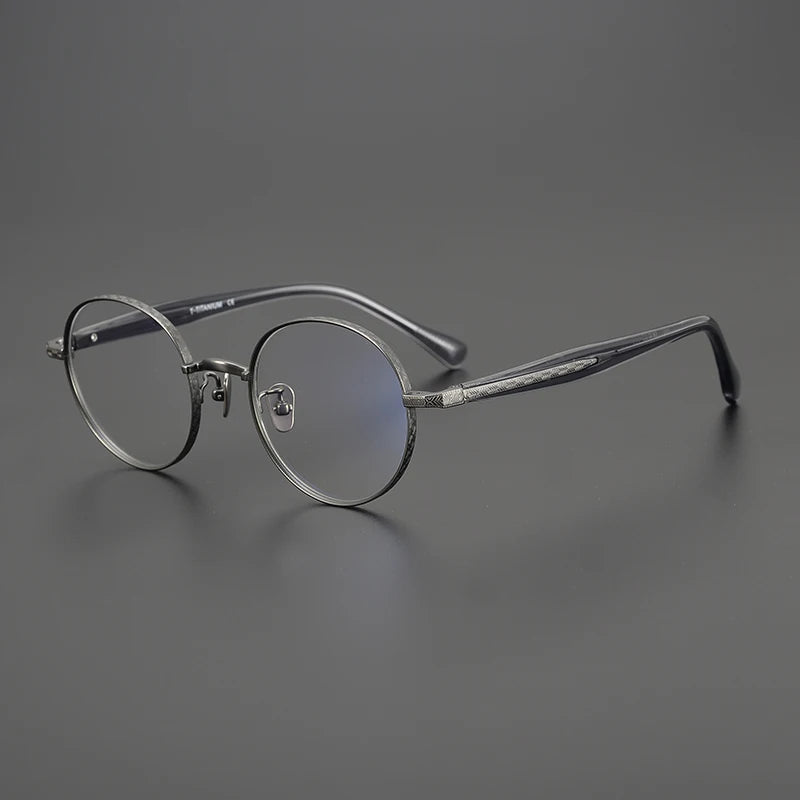 Stylish Black Titanium Round Eyeglasses for Women - Lightweight Full Rim Frame BM216 | Perfect for Work, Reading & Everyday Wear