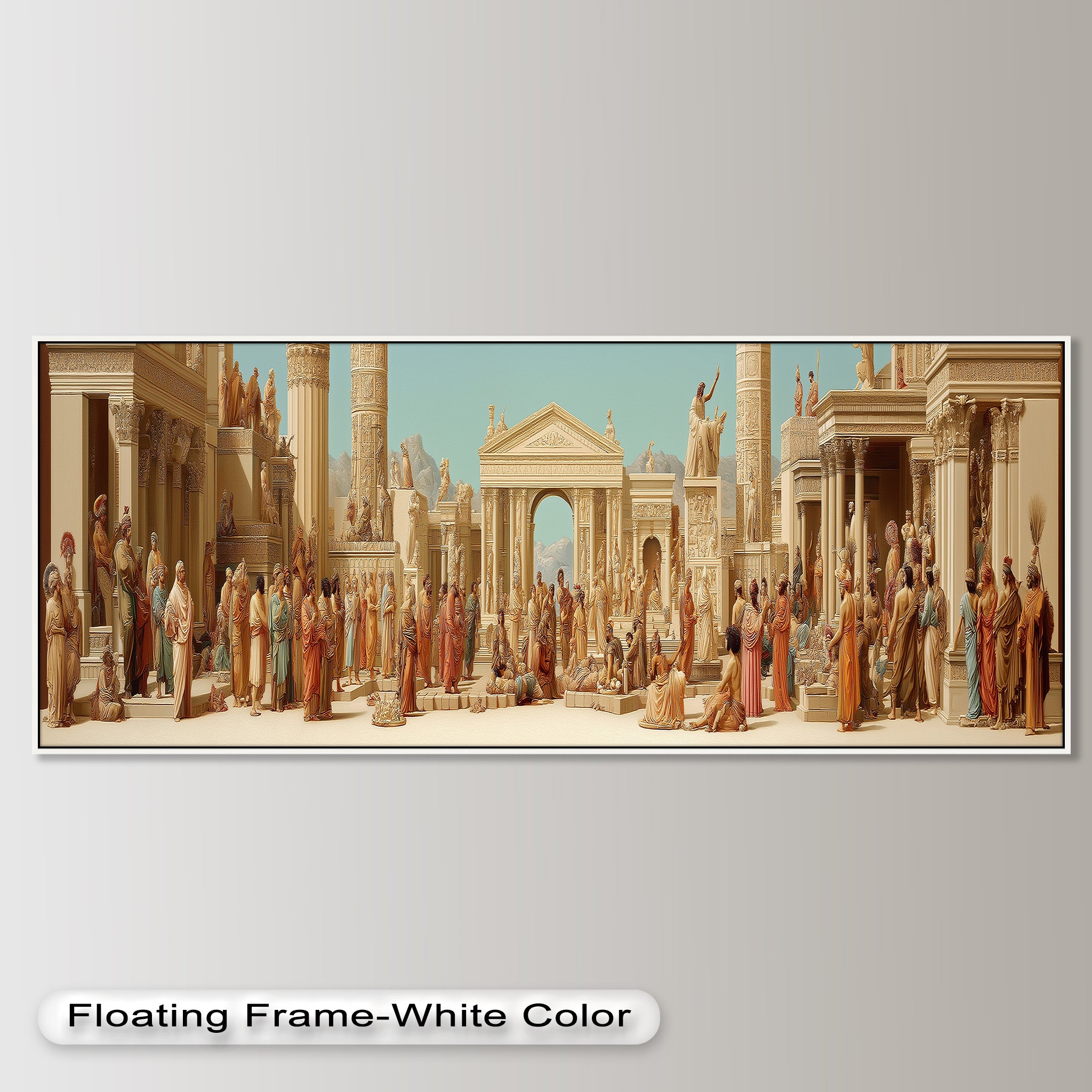 Ancient Agora Gathering - Roman Forum Oil Painting Wall Art | Historical Landscape Artwork | Perfect for Home Decor, Office & Gallery Display