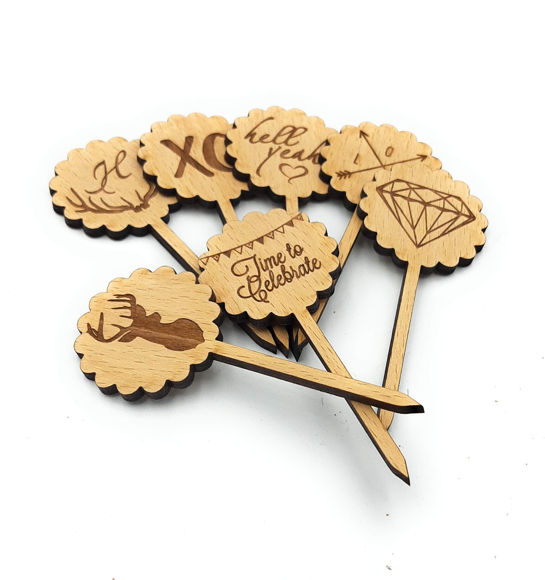 12-Pack Deer Antler Cupcake Toppers Set - Elegant Cake Decorations for Wedding, Bridal Shower, Bachelorette Party & Engagement - Perfect for Donuts, Cupcakes & Dessert Displays