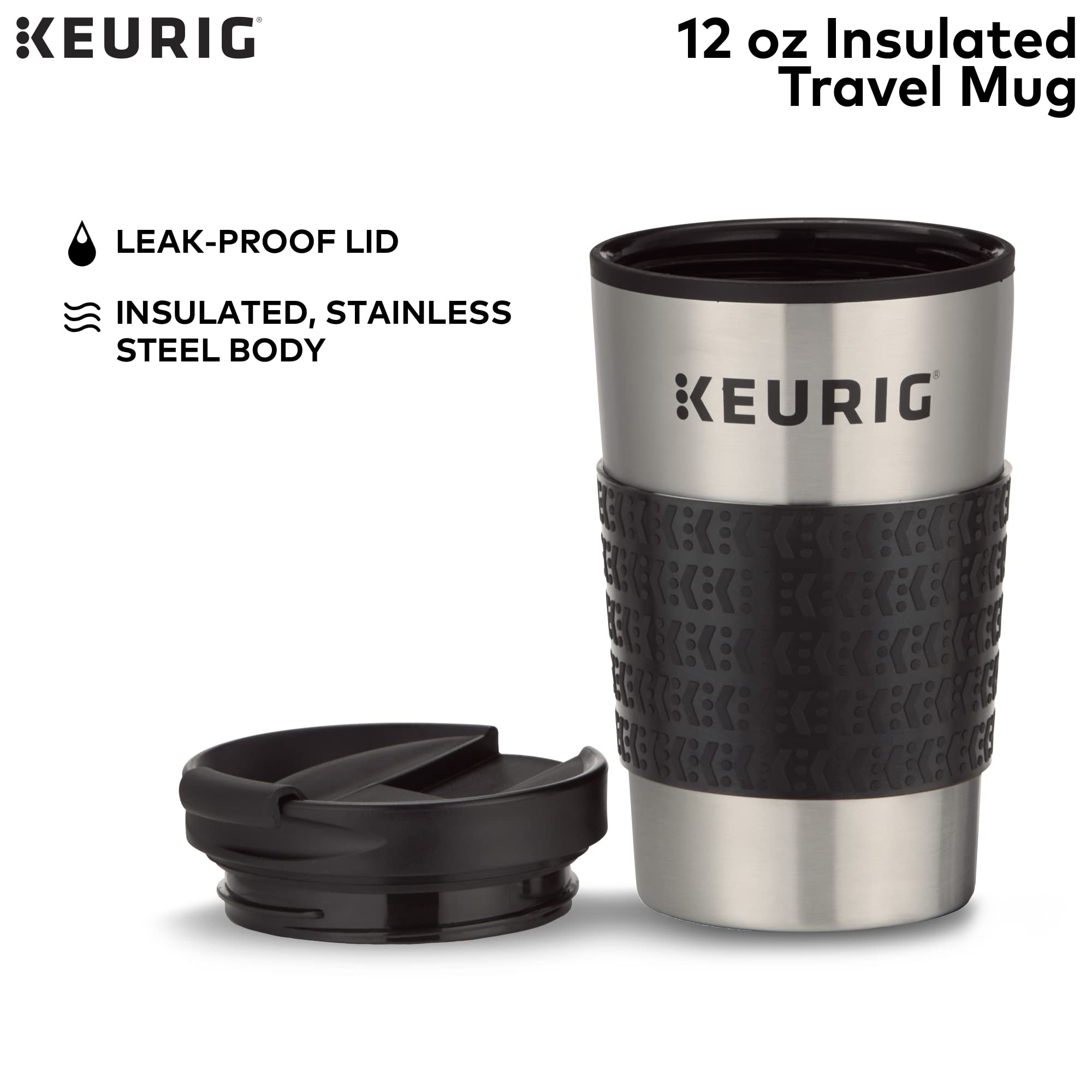 Keurig K-Supreme Single Serve K-Cup Pod Coffee Maker with MultiStream Technology - Black - Includes Stainless Steel Travel Mug (1 Count) - Perfect for Home, Office, or On-the-Go Coffee Lovers