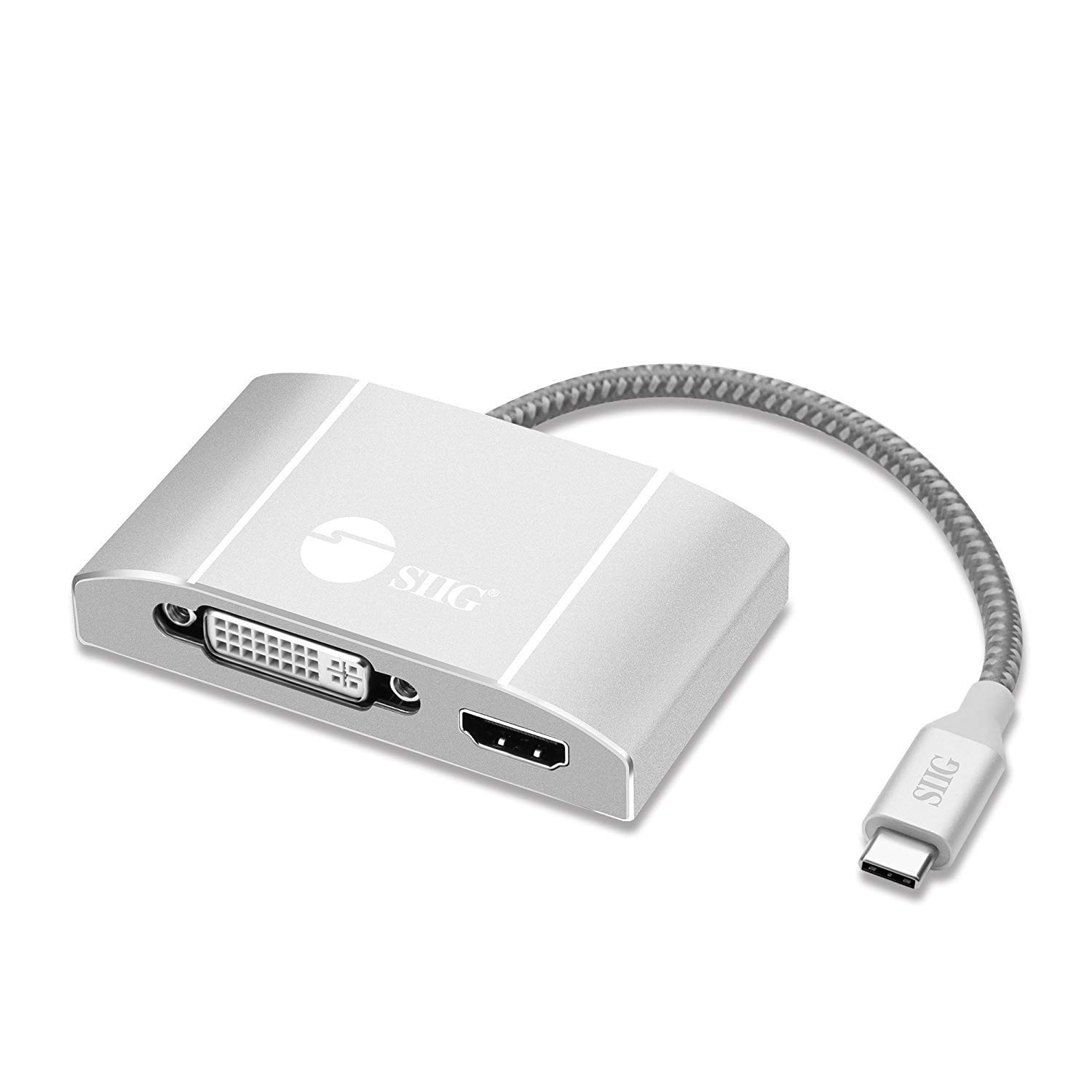 Siig USB-C to 3-in-1 Multiport Video Adapter with PD Charging - DVI/HDMI/VGA Converter for MacBook Pro/Air, Dell XPS - Ideal for Home Office, Presentations & Multi-Monitor Setup