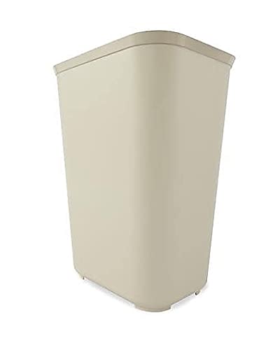 Rubbermaid Commercial 254400BG 10-Gallon Fire-Resistant Rectangular Wastebasket - Fiberglass Trash Can for Office, Kitchen & High-Traffic Areas - Beige