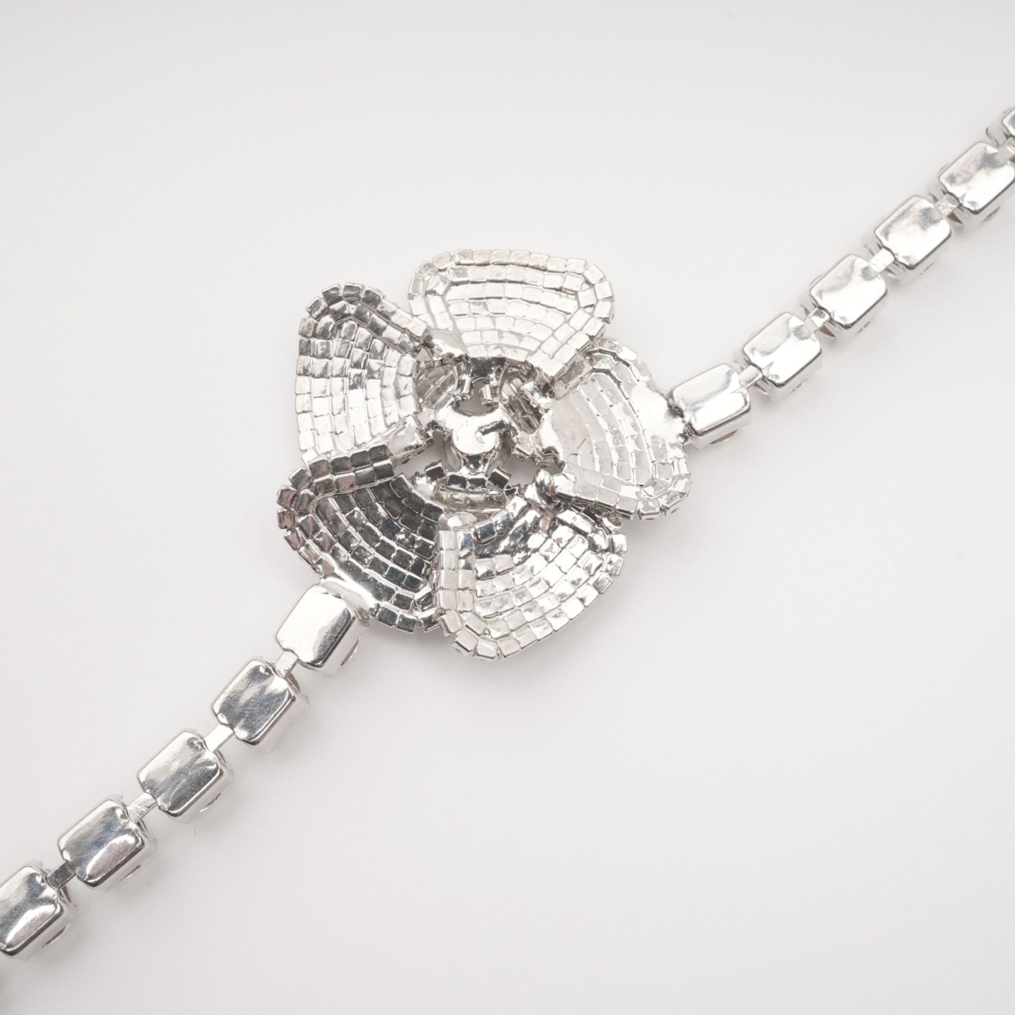 Aimee Crystal Embellished Faux Flower Necklace - Elegant Floral Jewelry for Women, Perfect for Weddings, Parties & Everyday Wear