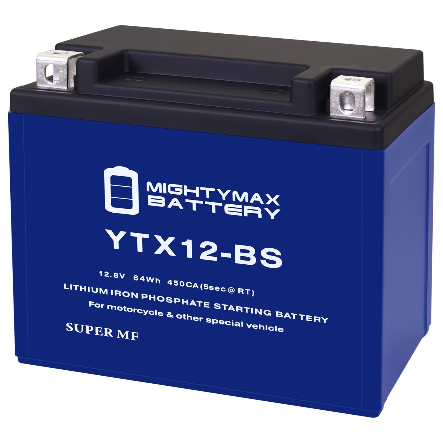 Mighty Max YTX12-BS Lithium Battery Replacement for Suzuki LT-F250 & Ozark 2002-2012 - Lightweight High-Performance Powersports Battery for ATV, Motorcycle & Off-Road Vehicles