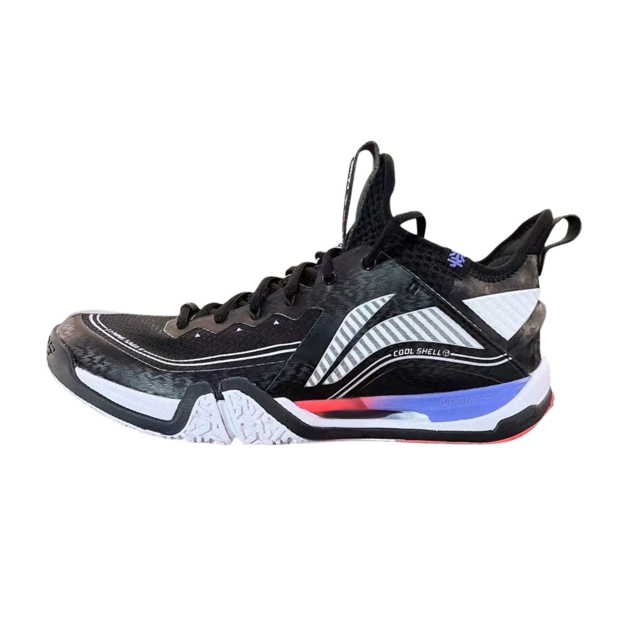Li Ning Saga II Pro Badminton Shoes for Men & Women - Lightweight Court Shoes with Non-Slip Sole [Black/White] AYAT003 - Perfect for Indoor Sports & Badminton Training