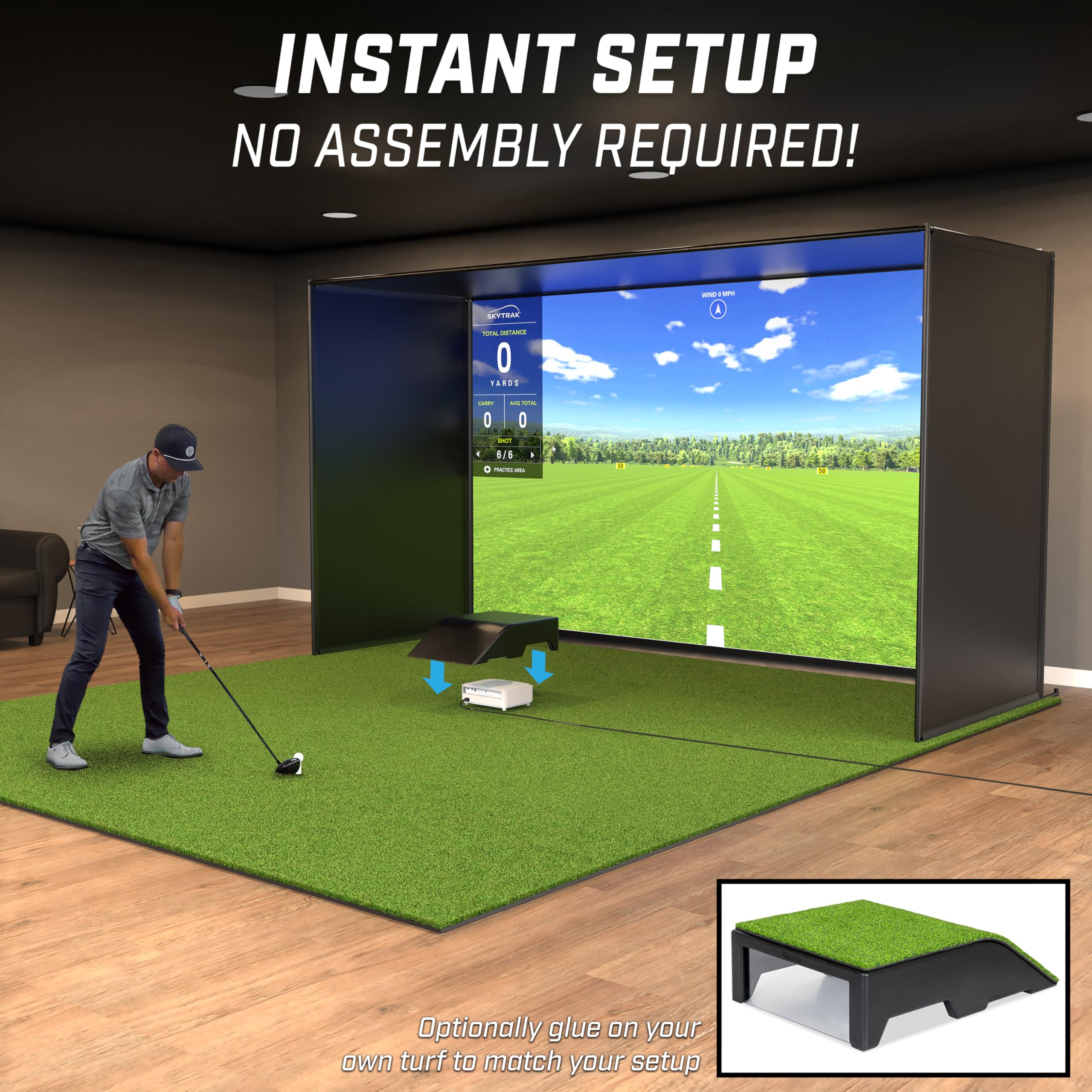 GoSports Golf Simulator Projector Cover - Durable Floor Mount Enclosure for LED Projectors | Perfect for Indoor Golf Setup & Home Entertainment Systems
