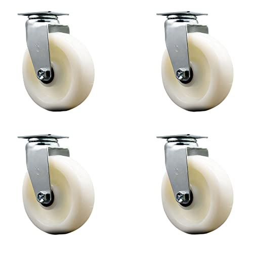 4 Swivel - No Brakes - White