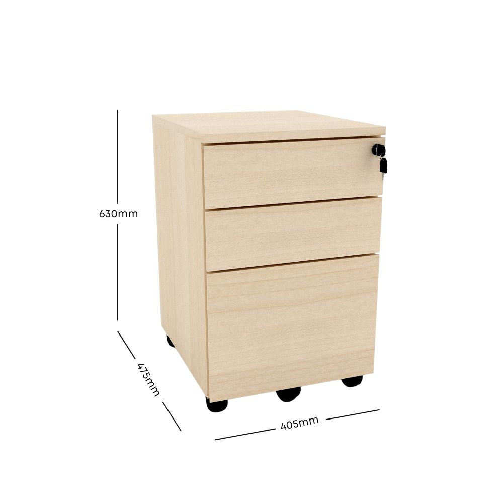 Lumina Pro Office Drawer Cabinet - 3-Drawer Storage Organizer for Files & Supplies | Perfect for Home Office, Workstation & Classroom Organization