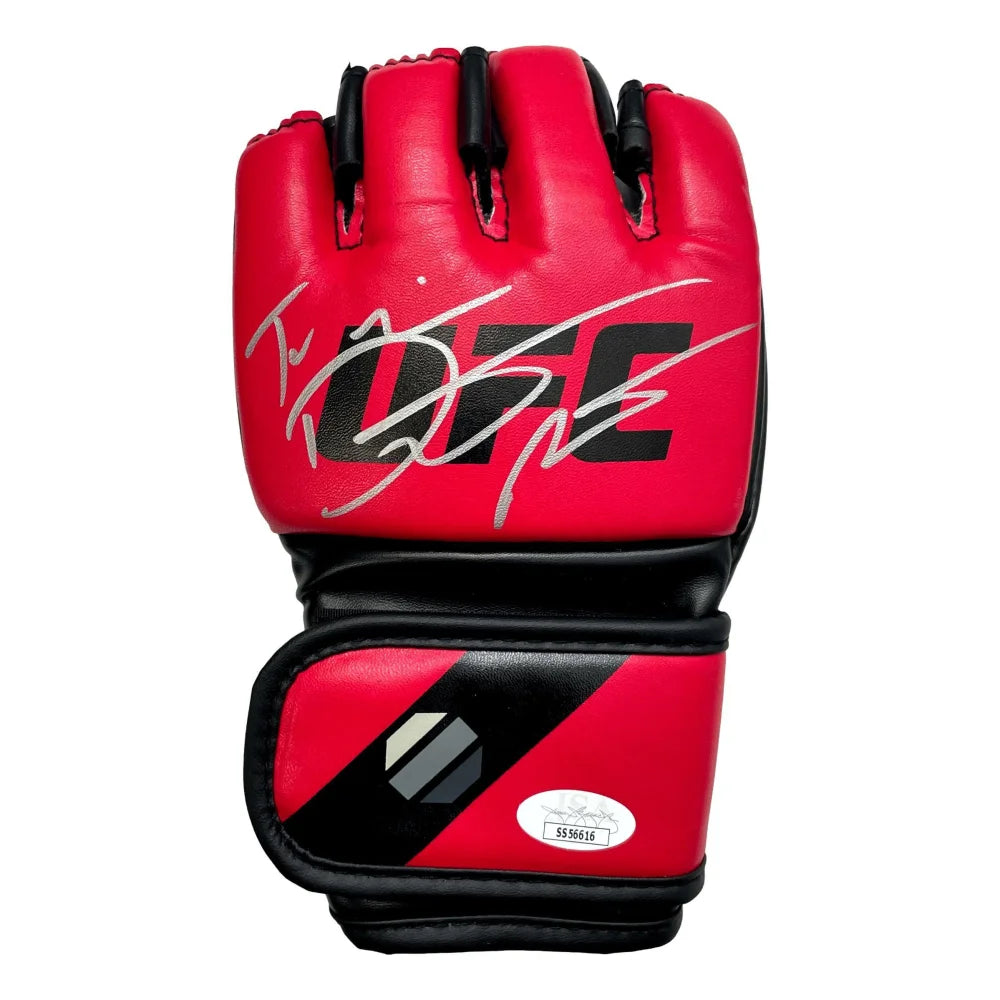 Dustin Poirier Autographed UFC Red Glove - Hand Signed with JSA COA - Authentic MMA Collectible for UFC Fans & Sports Memorabilia Display