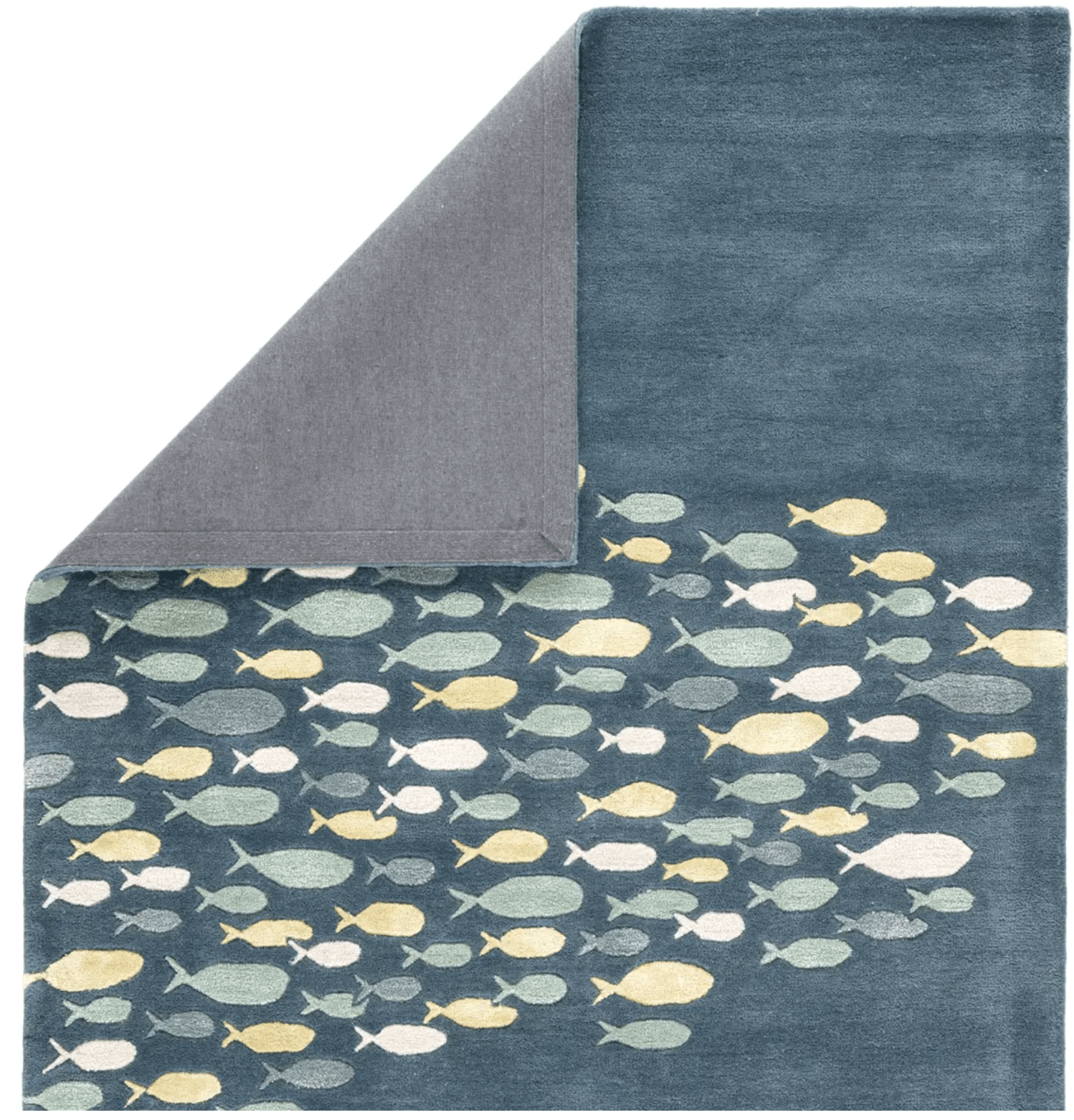 Stylish School of Fish Wool Rug - Soft and Durable Handmade Area Rug for Living Room, Bedroom, or Nursery Decor