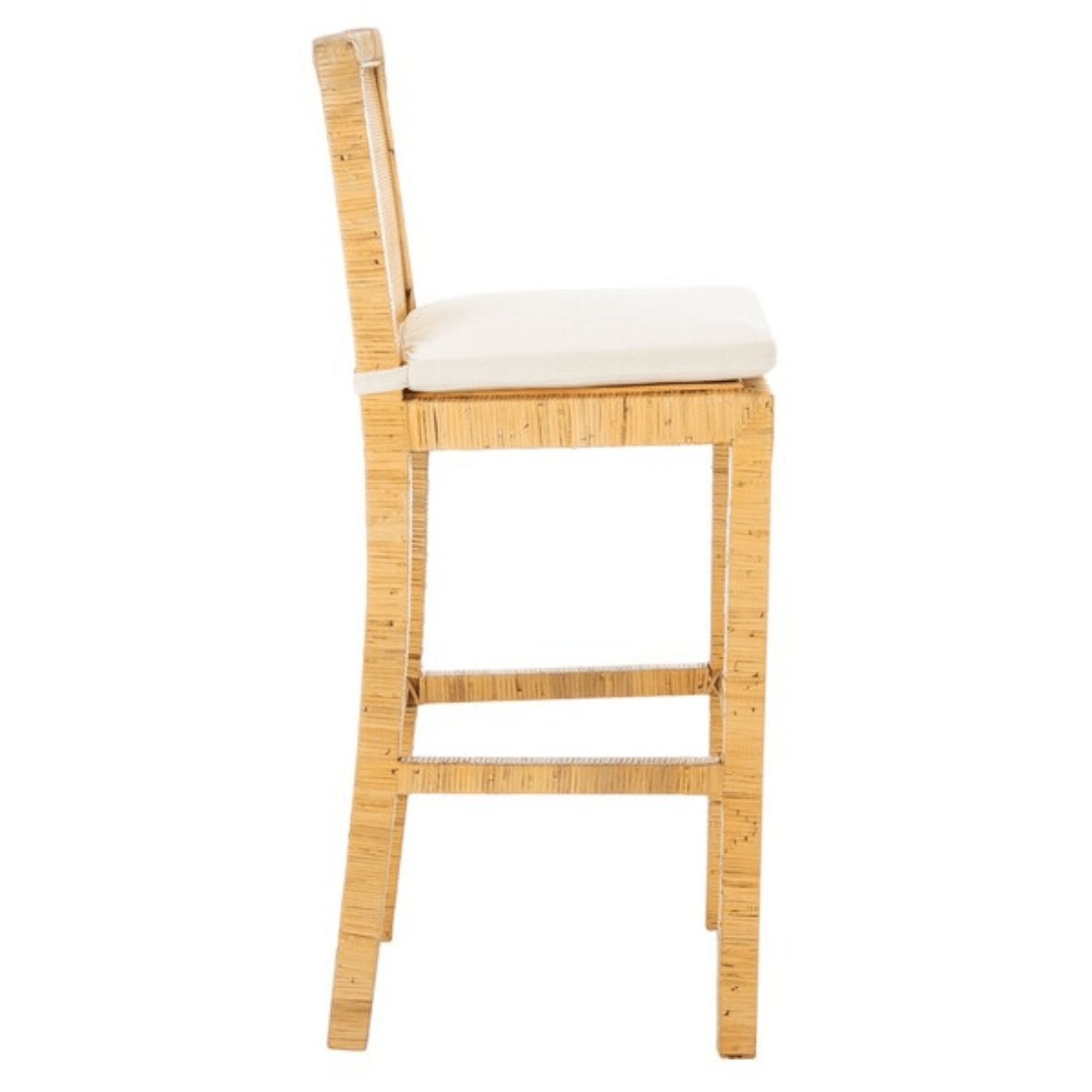 Comfortable Cane Bar Stool with Soft Cushion - Rattan Counter Height Stool for Kitchen Island, Breakfast Nook & Home Bar - Stylish & Durable Seating for Indoor Use