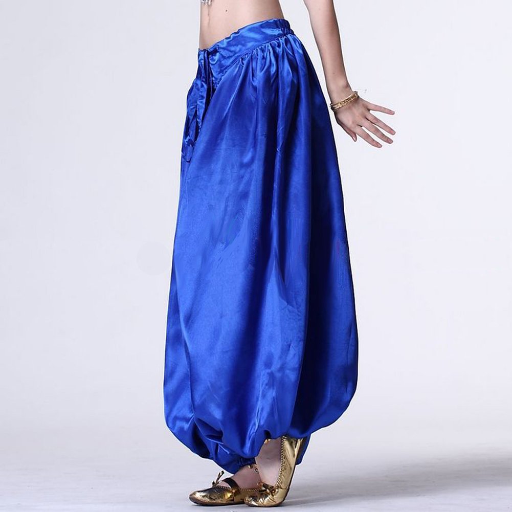 MUNAFIE Metallic Palazzo Pants for Praise Dance, Belly Dance & Carnival - Shiny Satin Celebration Pants - Perfect for Arab Festivals, Performances & Costume Parties