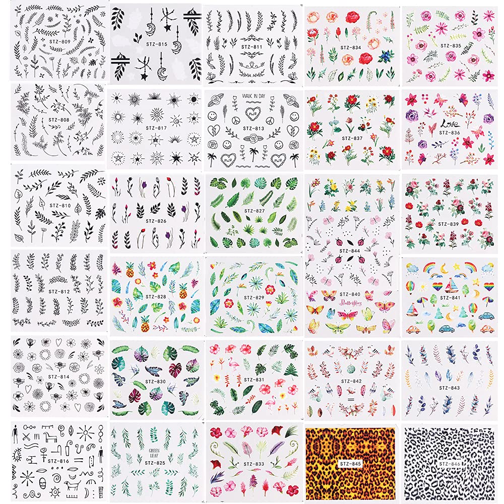 EXCLUZO 68 Sheets Nail Art Stickers - Water Transfer Nail Decals for Manicure, Salon & Home Use | DIY Nail Art Designs for Women, Girls & Teens | Perfect for Parties, Weddings & Everyday Fashion