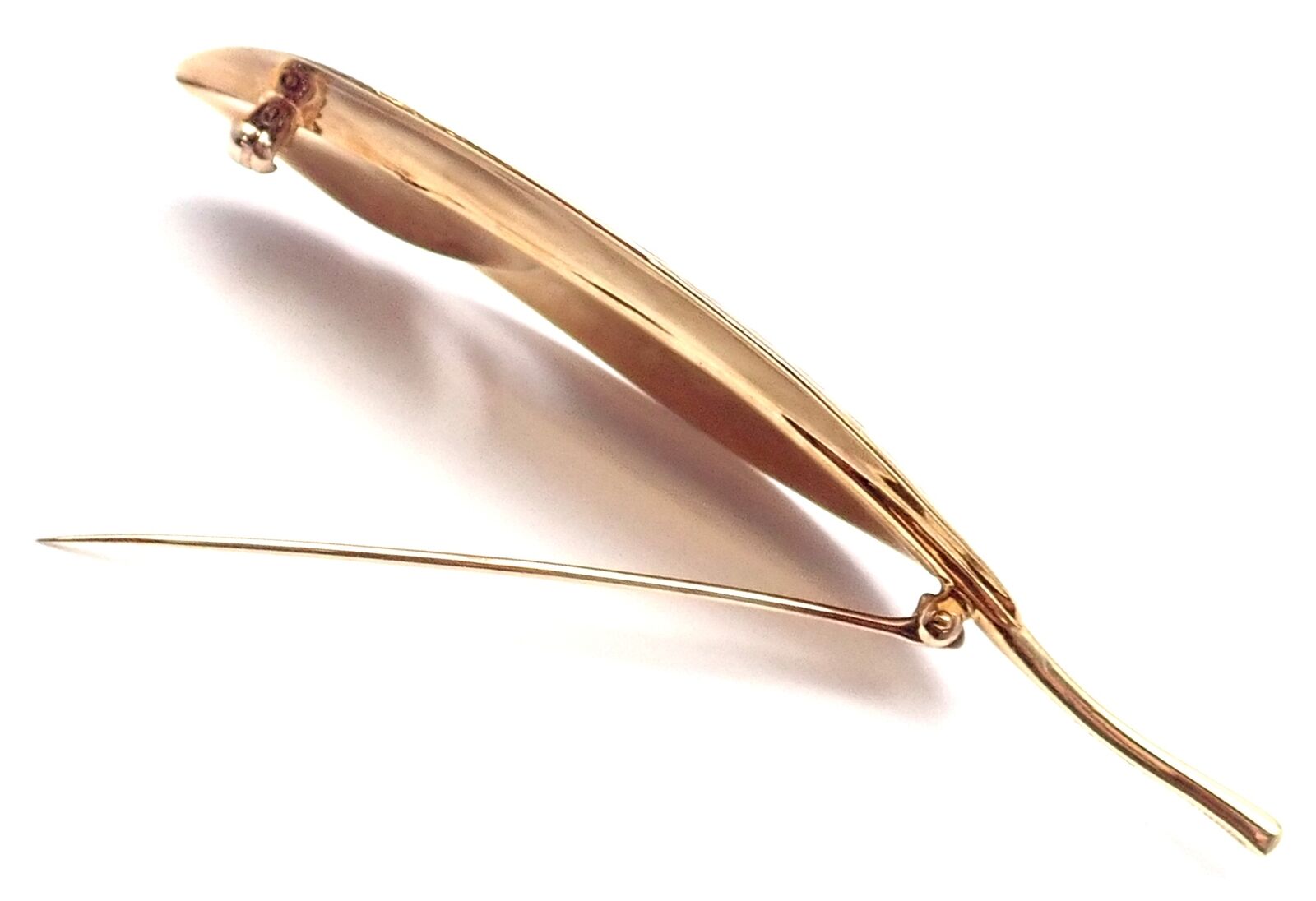 Authentic Tiffany & Co Angela Cummings 18k Yellow Gold Leaf Pin Brooch - Elegant Jewelry Gift for Women, Perfect for Weddings, Parties & Special Occasions