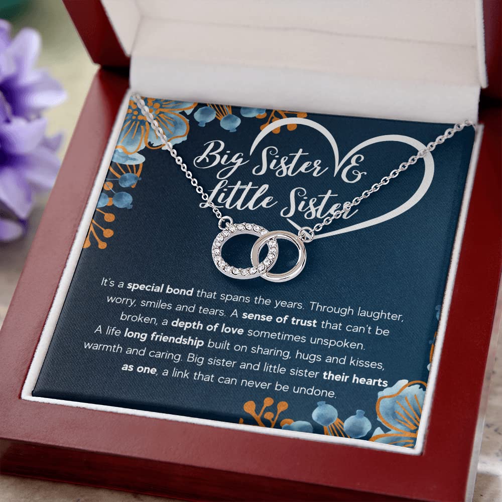 Best Sister Necklace Set for 2 - Big Sister & Little Sister Matching Jewelry with Message Card & Gift Box | Birthday Gifts for Women, Sisters | Perfect for Anniversaries, Christmas & Special Occasions