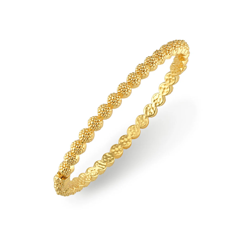 Capucine De Wulf Berry Eternity Petite Hinged Bangle - Elegant Gold-Plated Charm Bracelet for Women, Perfect Gift for Anniversary, Birthday & Special Occasions