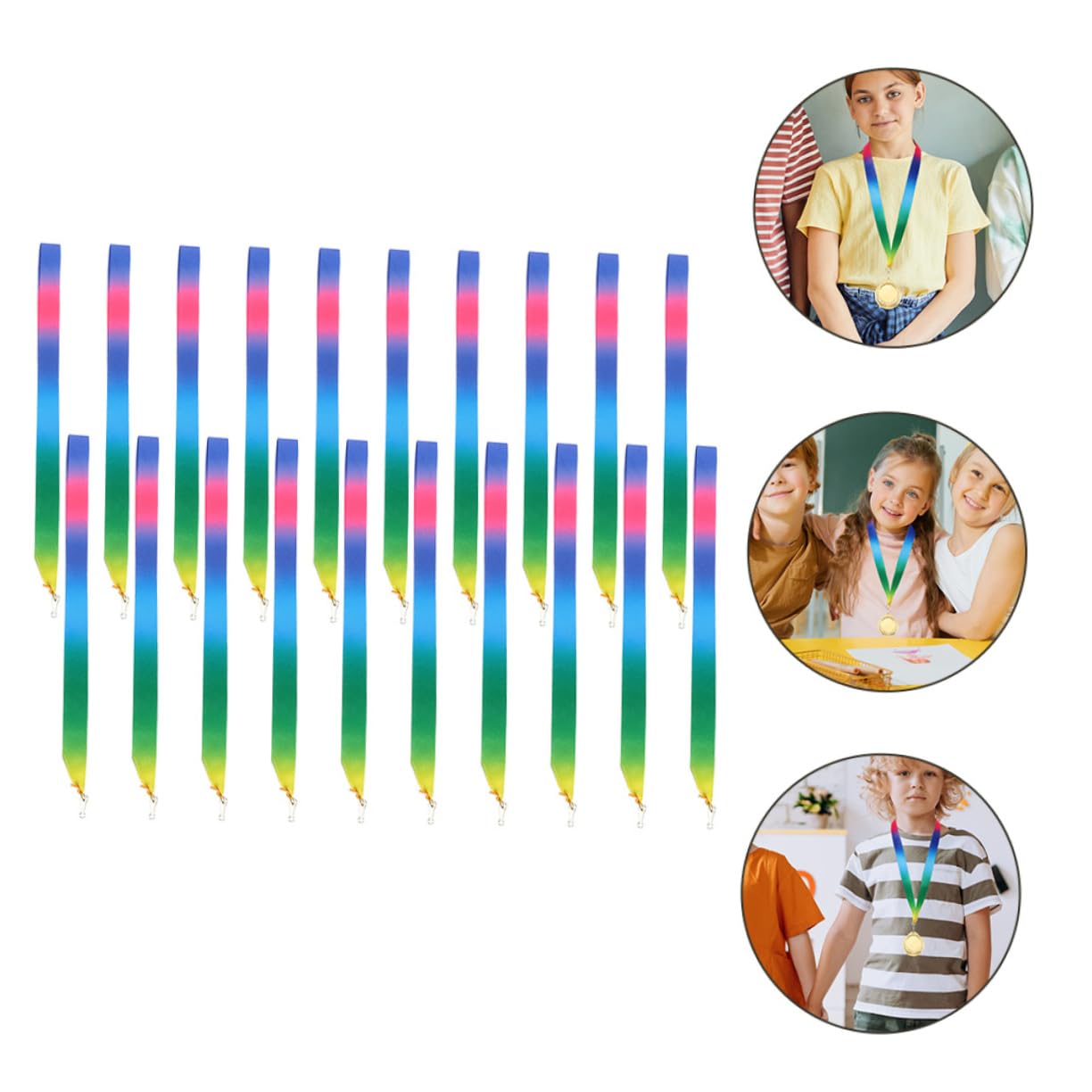 Lurrose Medal Lanyards 20pcs - Award Ribbons for Sports Events & Ceremonies