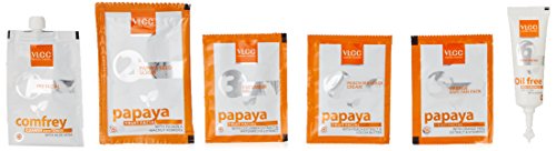 VLCC Papaya Fruit Facial Kit (60g) - Brightening & Exfoliating Face Mask for Glowing Skin - Perfect for Daily Skincare & Spa Treatments