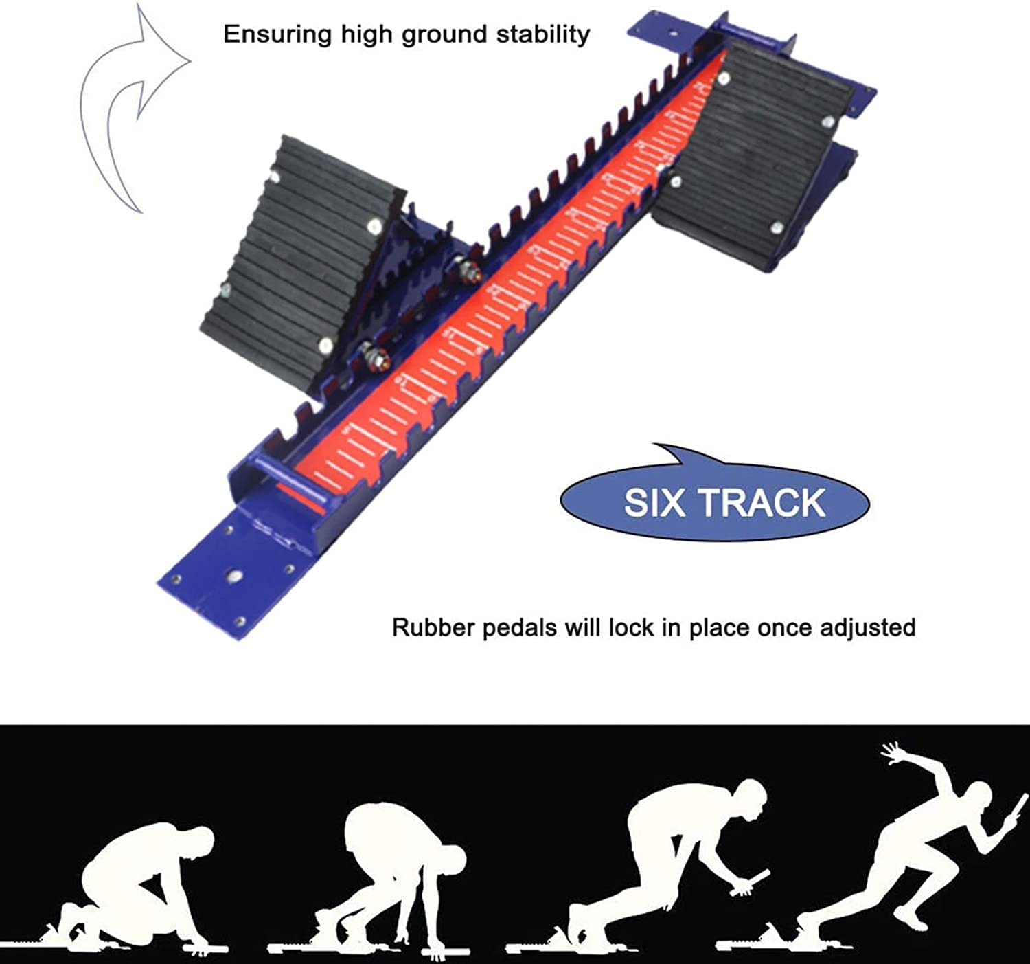 Scholastic Track Starting Block - Professional Thick Rubber Pad, Elastic & Non-Slip Design for Sprinters - Perfect for Track & Field Training, School Competitions & Athletic Events